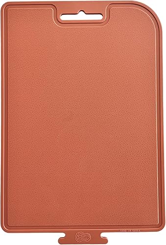 Miniatura 10 de Tabla de cortar de silicona gruesa de doble cara hecha en Corea, 14.3 x 9.7 pulgadas, diseño plegable, mango de agarre para goteo apto para