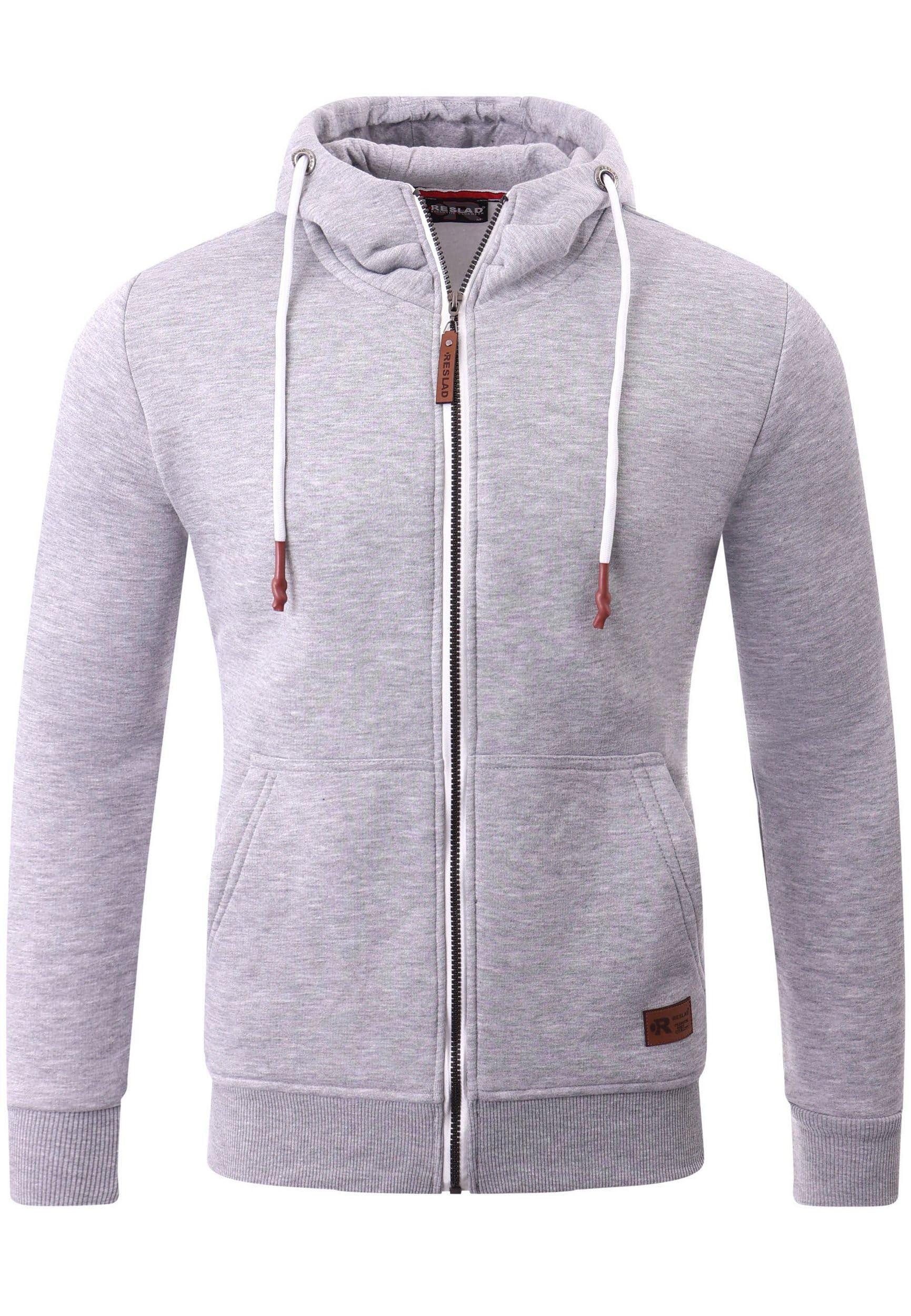 Reslad Sweatjacke Herren Kapuzenpullover | Hoodie Männer Zipper Pullover mit Kapuze Bequeme Baumwolle RS-1006