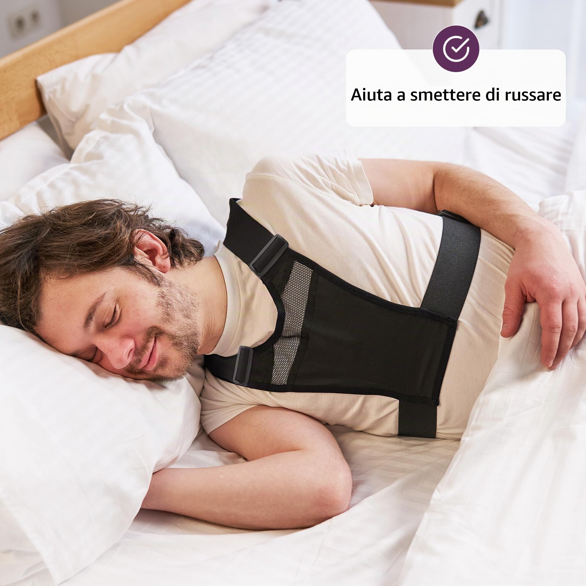 Gilet Anti Russamento Uomo | Dispositivo AntiRussamento Uomo per Dormire sul Fianco | Con Sfera per Evitare la Posizione Supina | Dispositivo Apnea Notturna | Leggero e Regolabile | Snoring Device
