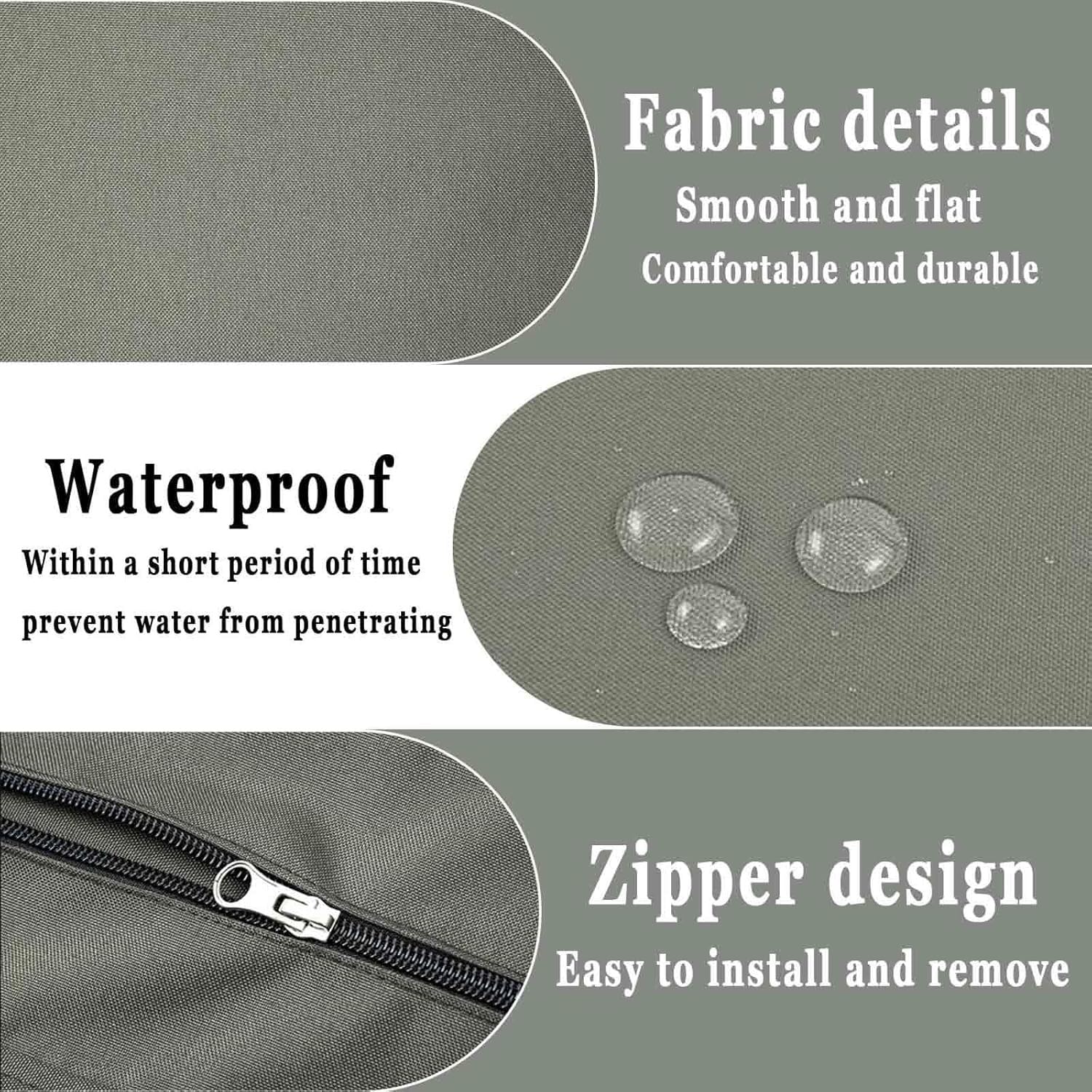 Pack de 4 Funda de Cojín de Asiento Sofá Exterior Impermeables 50x50 60x60 150x45 Cubierta de Cojines de Asiento Patio，para Interior, Exterior，Silla，Jardin，Muebles de Ratán(Color 23,60x55x10cm)