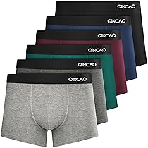QINCAO – Boxer da Uomo, Confezione da 6 Pezzi, privi di Etichette Che graffiano, Biancheria Intima, Boxer in Cotone, Taglia: S – 4XL