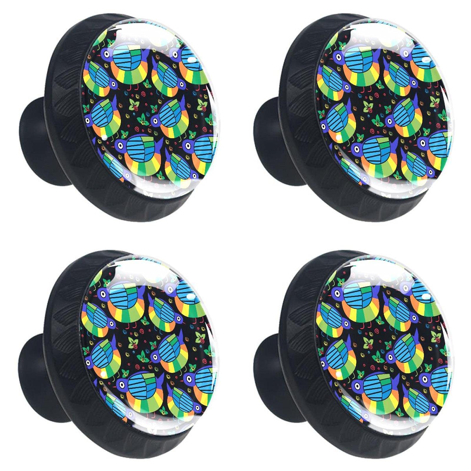 Boutons de placard oiseau vert bleu pour relooker un meuble ancien