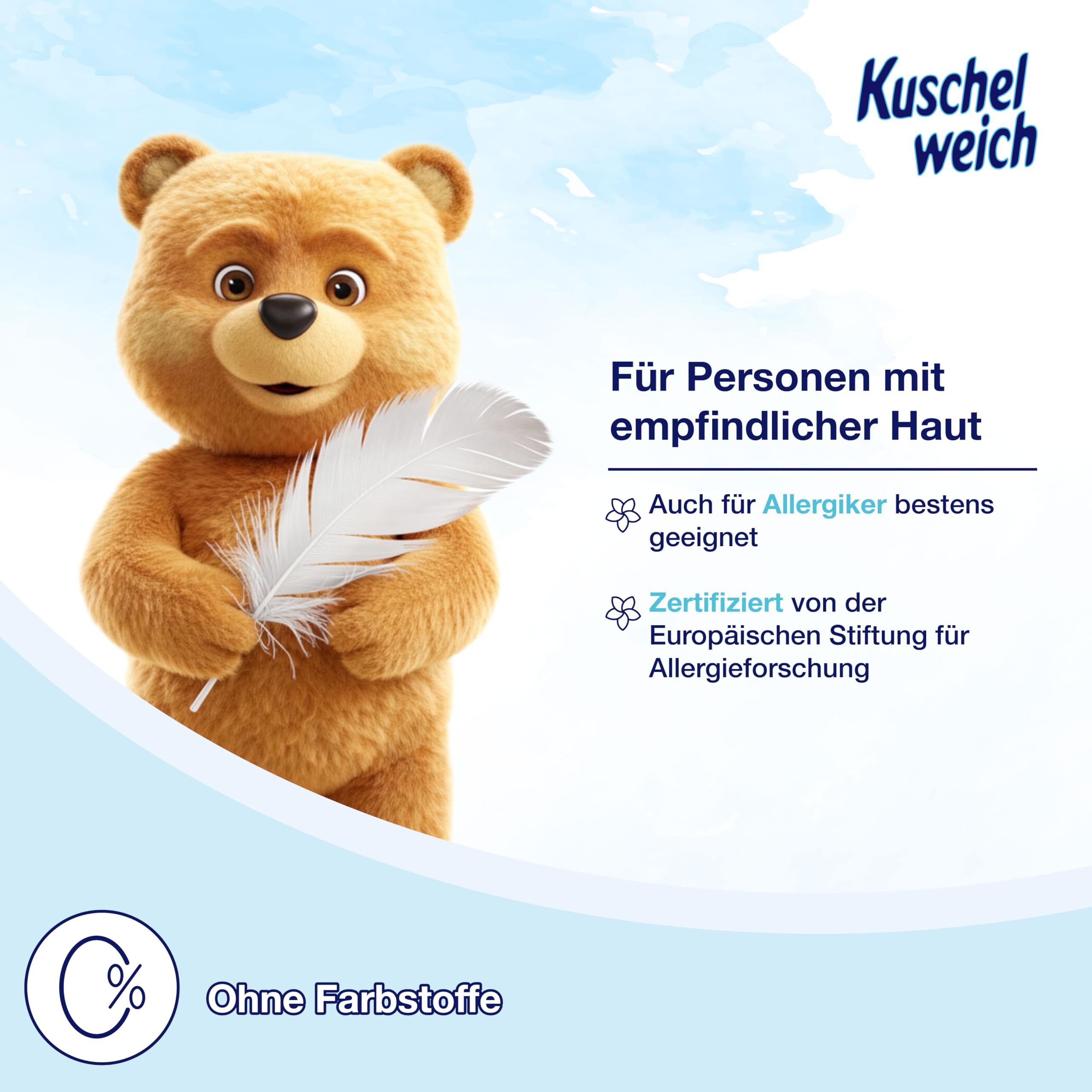 Kuschelweich Weichspüler - 6 x 2 l für je 76 Wäschen, kuschlig-weich, hautverträglich, mikroplastikfrei - Sanft und Mild