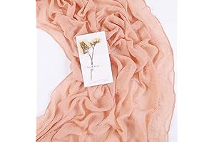 Peachy Bridal Delight: Cheesecloth Table Runner for Unforgettable Occasions