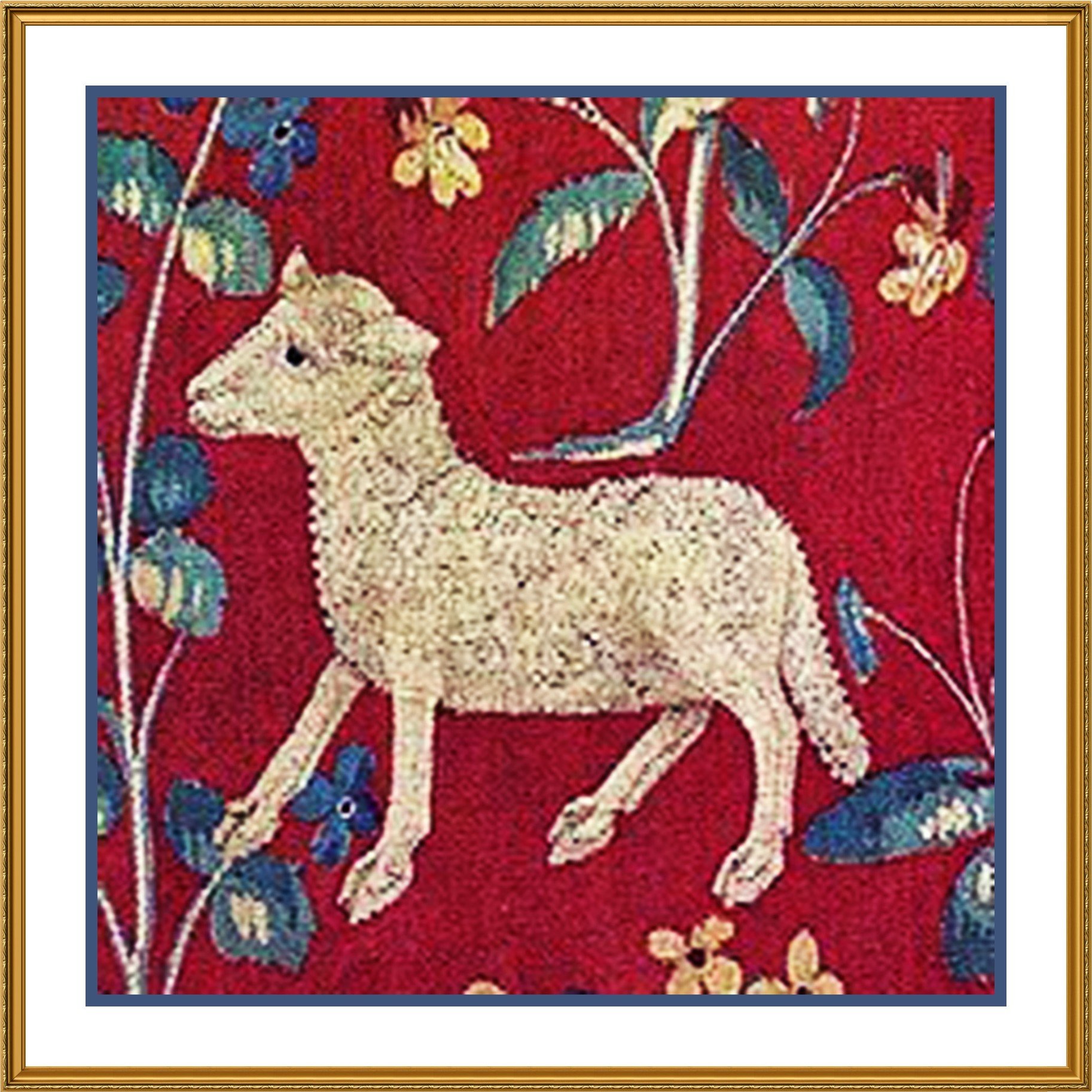 Orenco Originals Lamb Detail from The Lady The Unicorn Tapestries Counted Cross Stitch Pattern