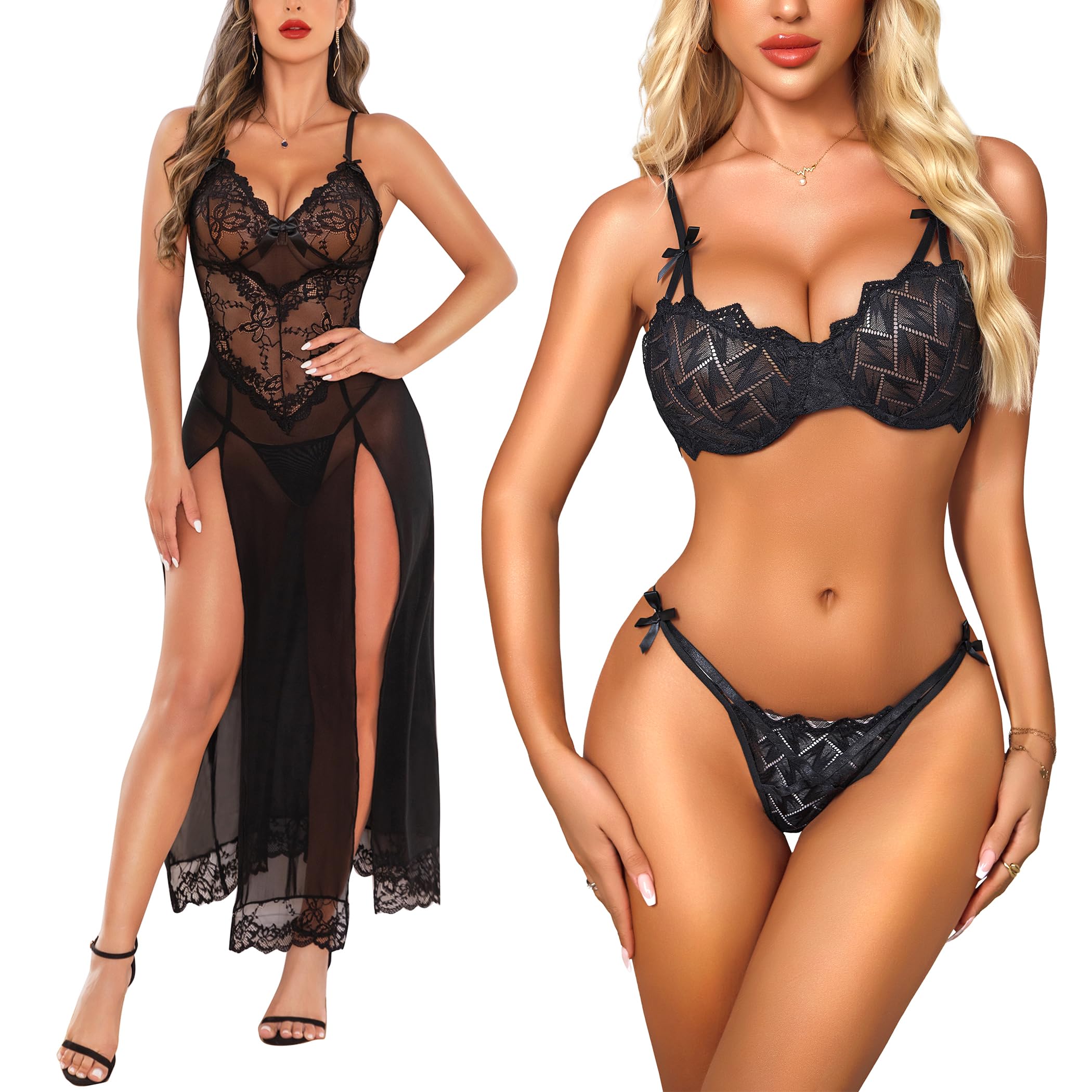 RSLOVE Lingerie Sexy Nuisette et Ensemble de Lingerie
