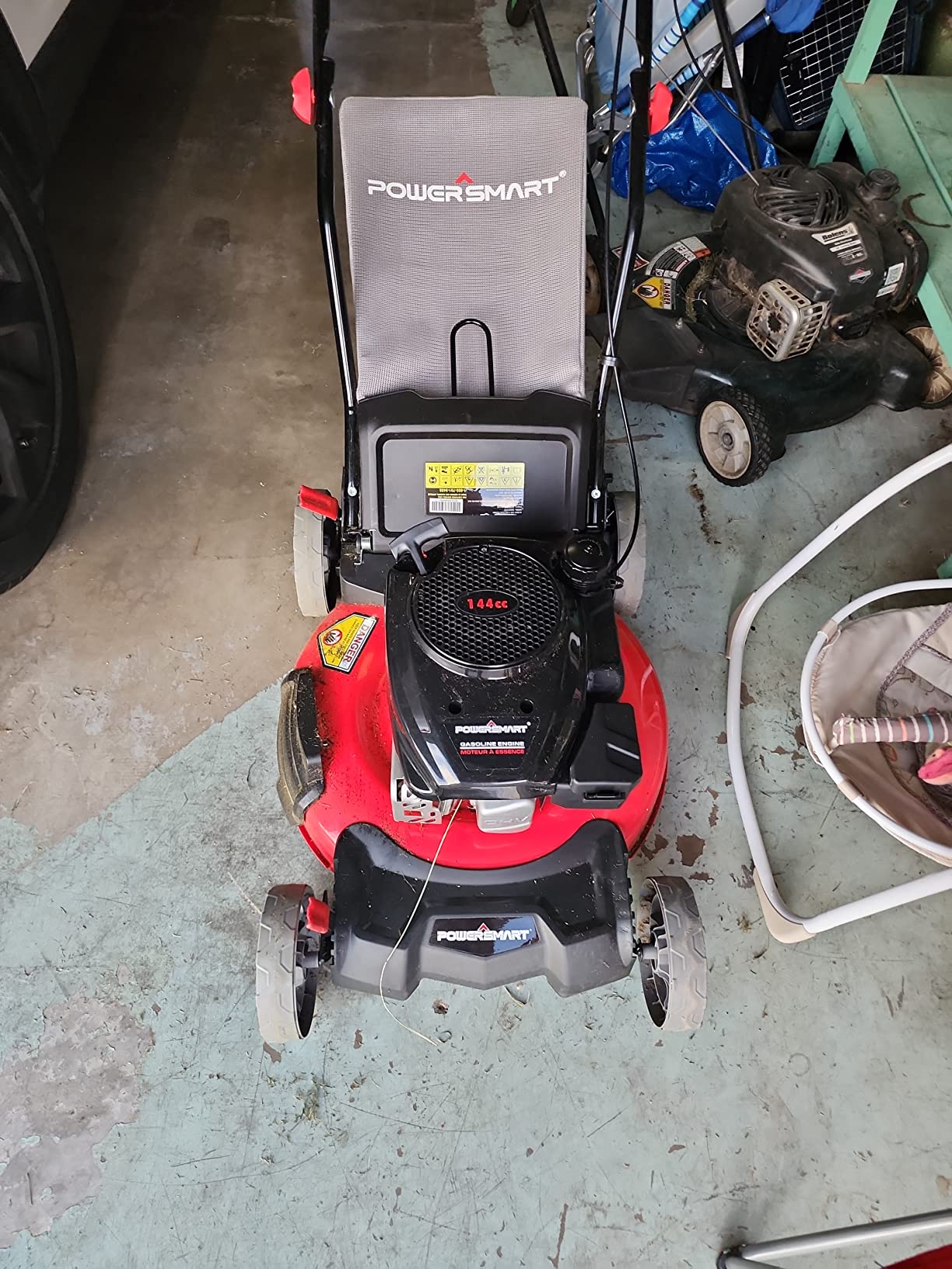 37/mo Finance PowerSmart Push Lawn Mower Gas Powered 5 Height Positions Adjustable, (1.18''3