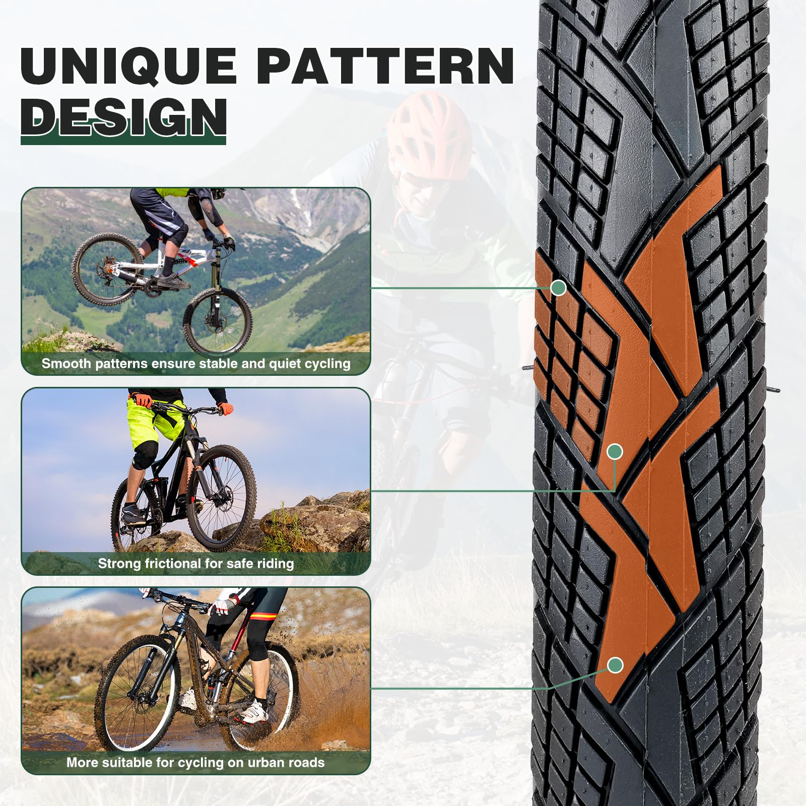 WEEROCK 2-pak 20/24/26", składane opony 20/24/26x1,75, składane, do rowerów górskich MTB, rowerów dziecięcych, crusier, Commuter Bike