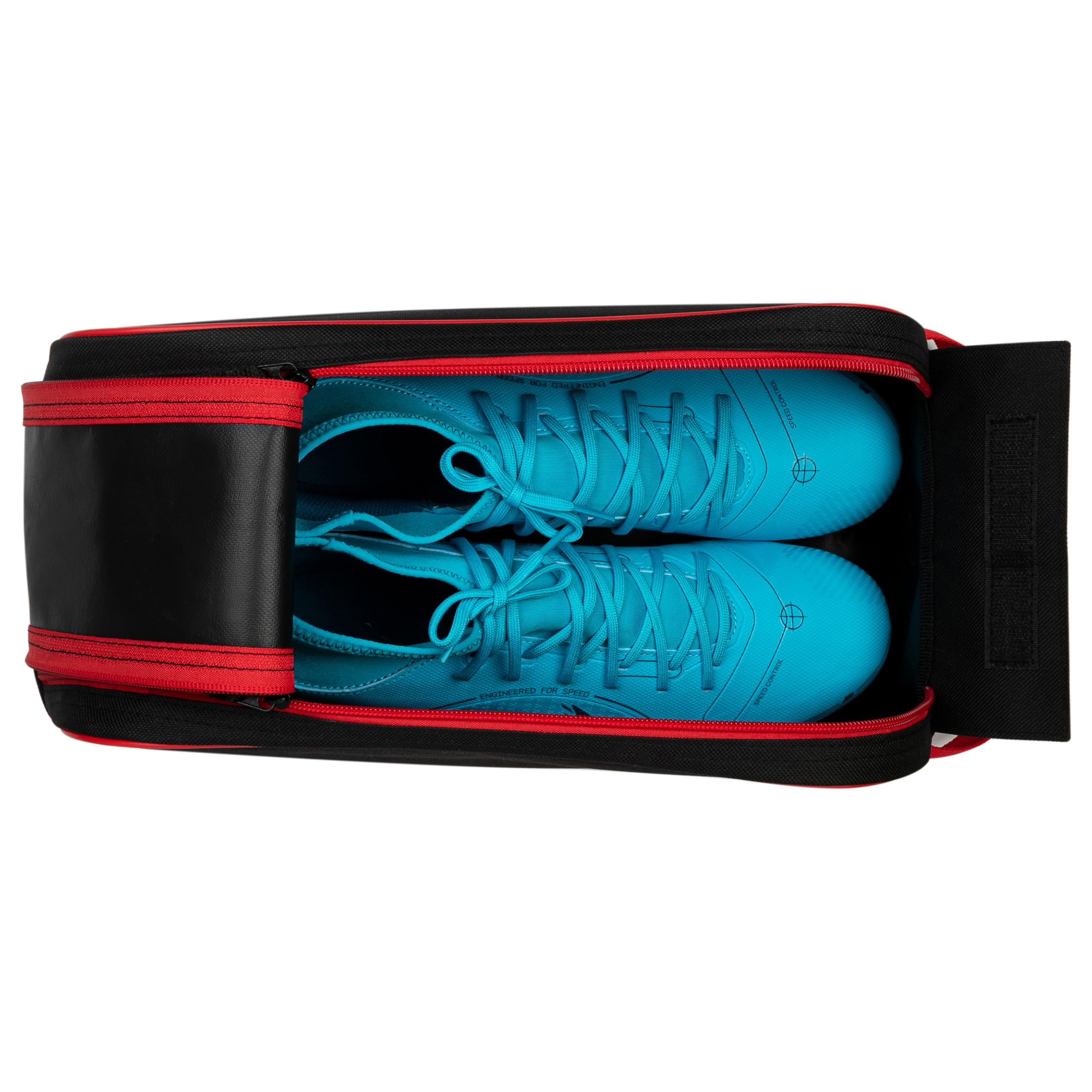 Borsa classica per scarponi da calcio e scarpe, colore: nero e rosso
