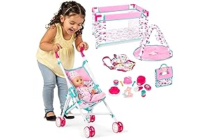 Best Choice Products 13.5in Newborn Baby Doll Nursery Role Play Playset