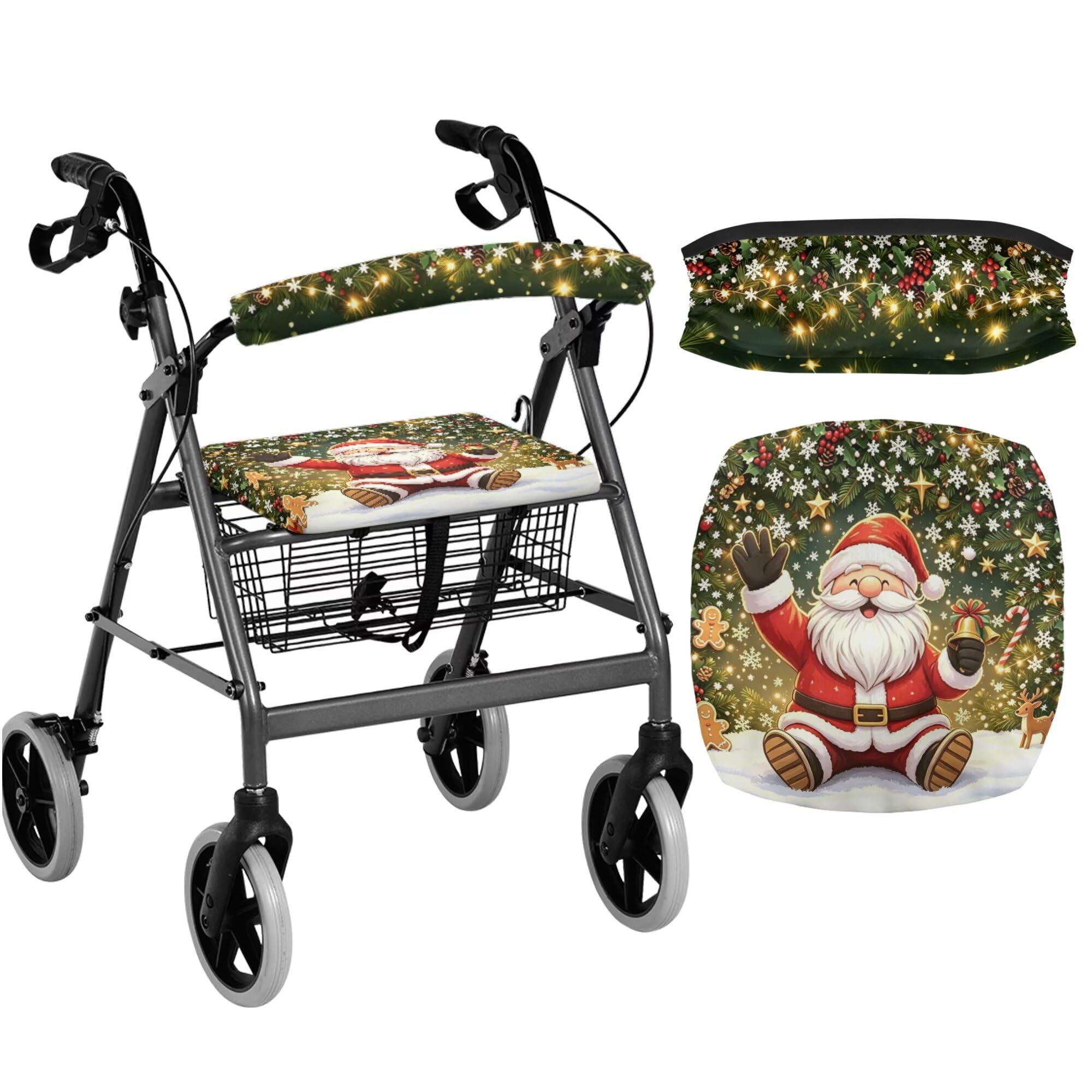 White Marble Walkers for Seniors Cover Universal Fit Walker Accessories Walkers for Seniors with Seat Cover Washable Rollator Covers — Amazon image 8
