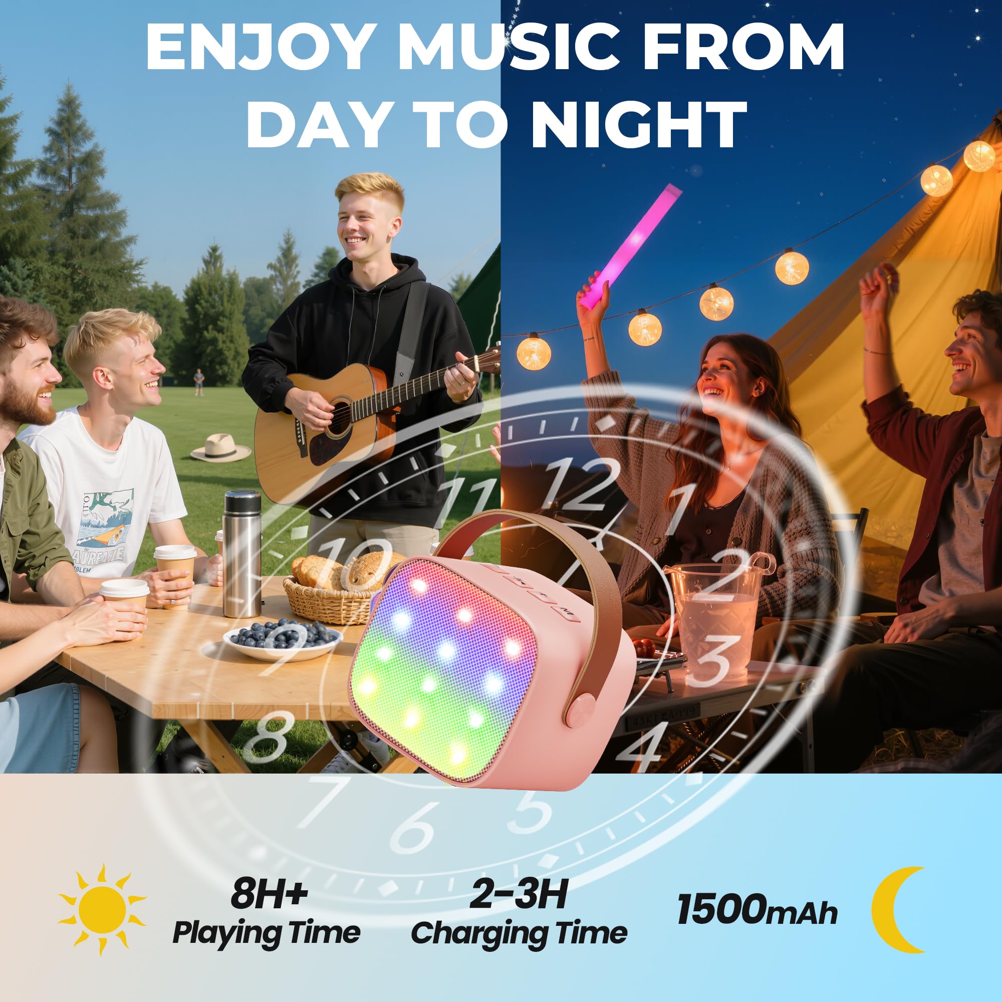 Ankuka Karaoke per Bambini Karaoke con Microfono Karaoke Cassa Bluetooth con 2 Microfoni, Regalo Bambina Giochi Bimba Regalo Compleanno per 3, 4, 5, 6, 7, 8, 9,10,11,12+ Anni (Rosa)