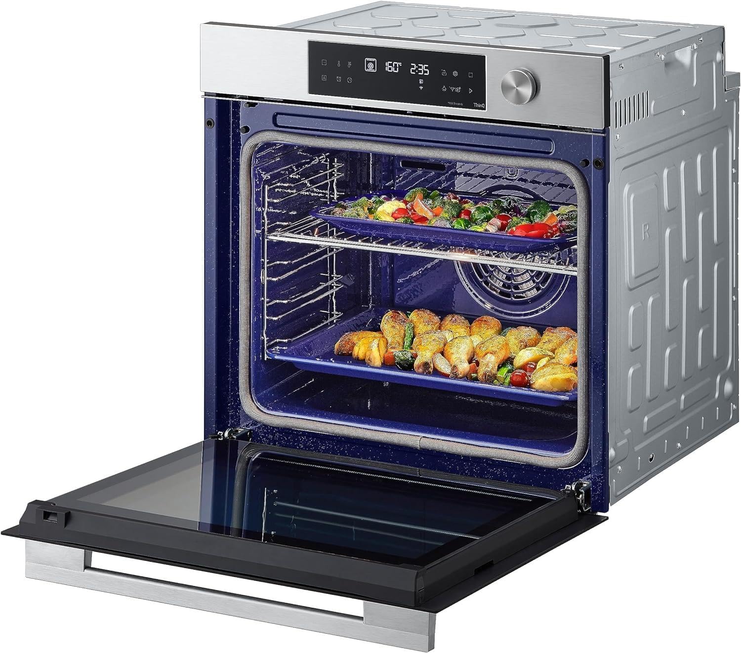 LG InstaView WSED7612S Forno da Incasso Multifunzione, Classe A+, 76L, 300°C Air Fry, Sous Vide, Modalità Pizza, Sistema ProBake Convection, EasyClean, Pirolisi, WiFi, Isolamento 4 Vetri, Nero