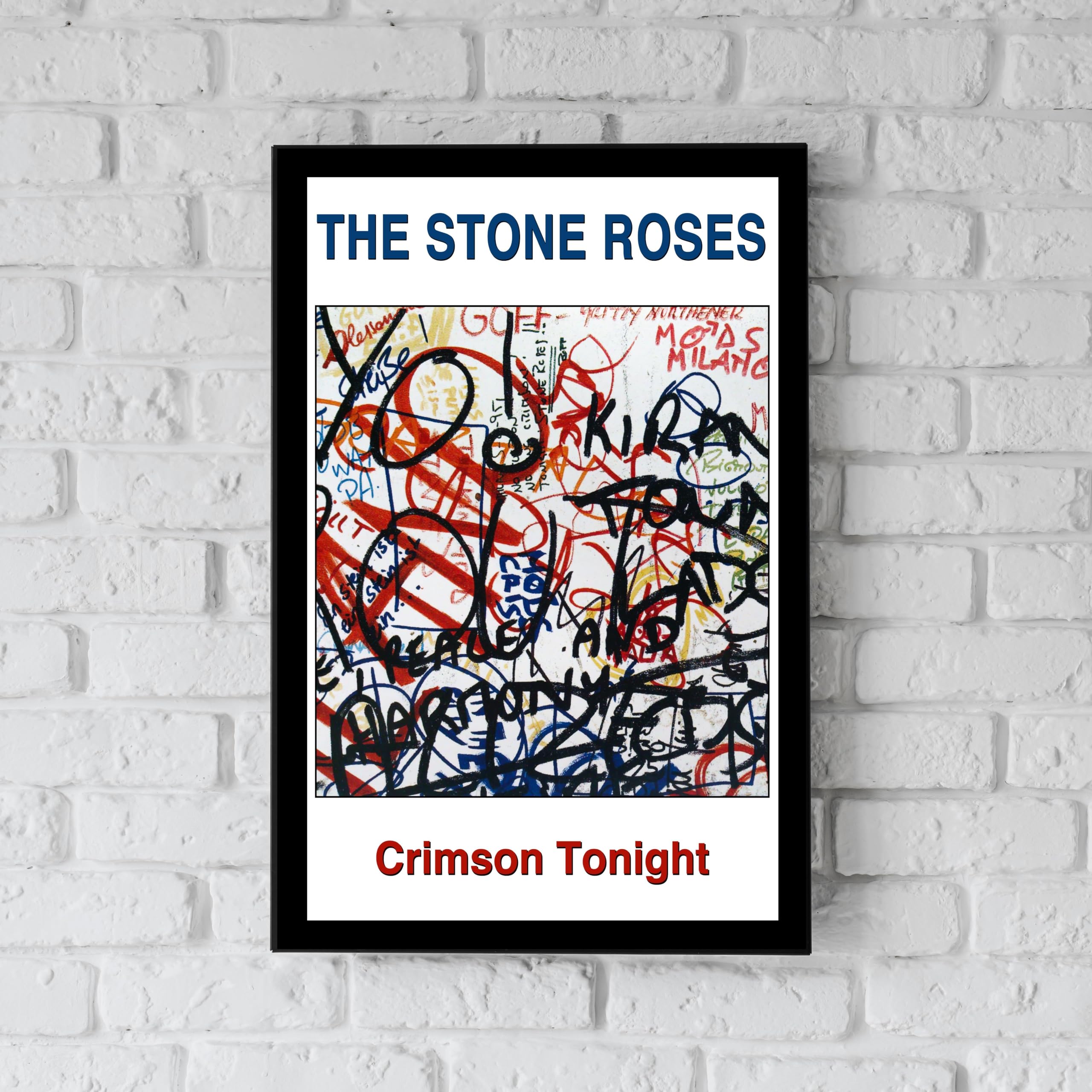 Stone Roses The - A4 Wall Art Print, Record Cover 'Crimson Tonight' - (29.7 X 21 Cms Print Only)