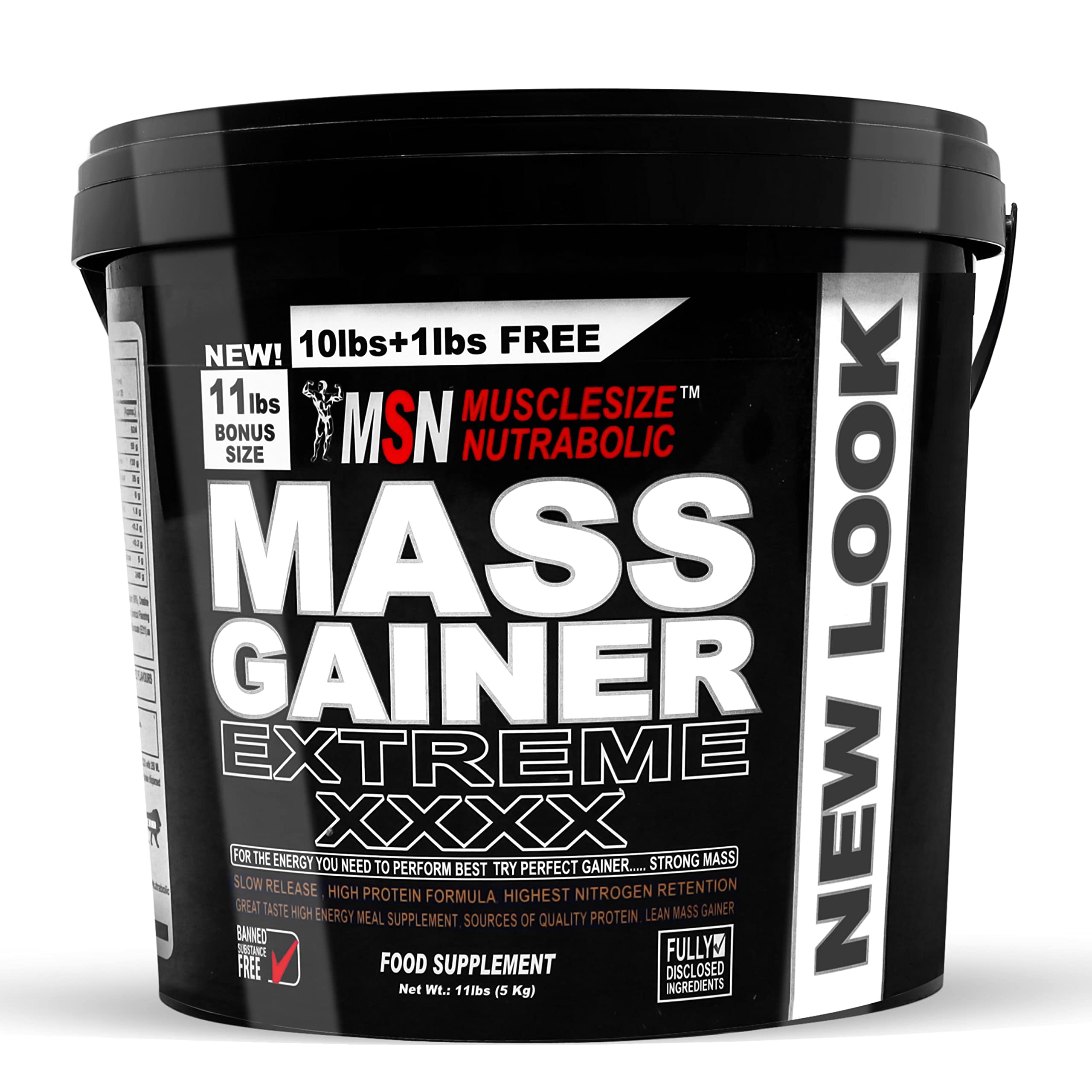 Mass Gainer Extreme xxxx High Protein Formula Lean Muscle Gain Powder (11lbs,5kg) Chocolate
