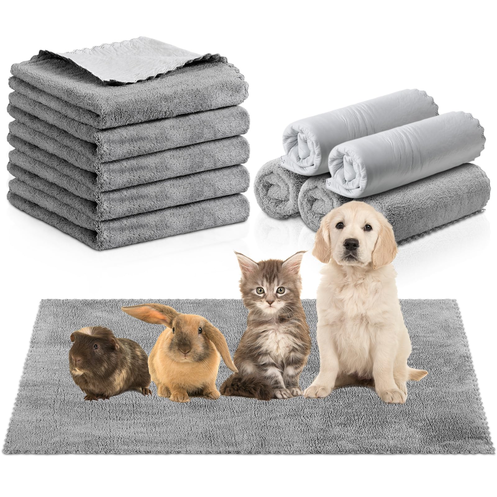 SmoothNovelty 5 Pcs Waterproof Guinea Pig Blankets Washable Small Animal Pee Pad Pet Blanket Sleep Bedding Mats Absorbent Guinea Pig Cage Liner