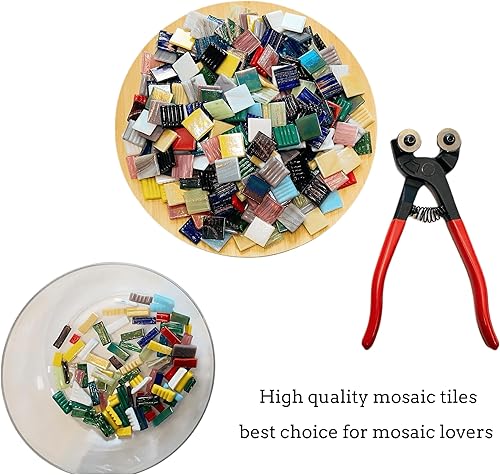 Miniatura 6 de Azulejos de mosaico a granel de 1.5 libras para manualidades, que constan de una mezcla de azulejos de mosaico iridiscentes y azulejos de mosaico de