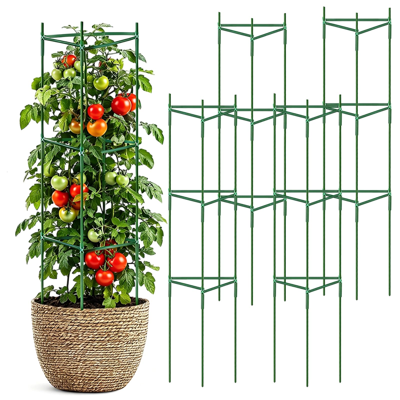 Soporte para enredaderas metálico contra caídas de plantas trepadoras y tomates
