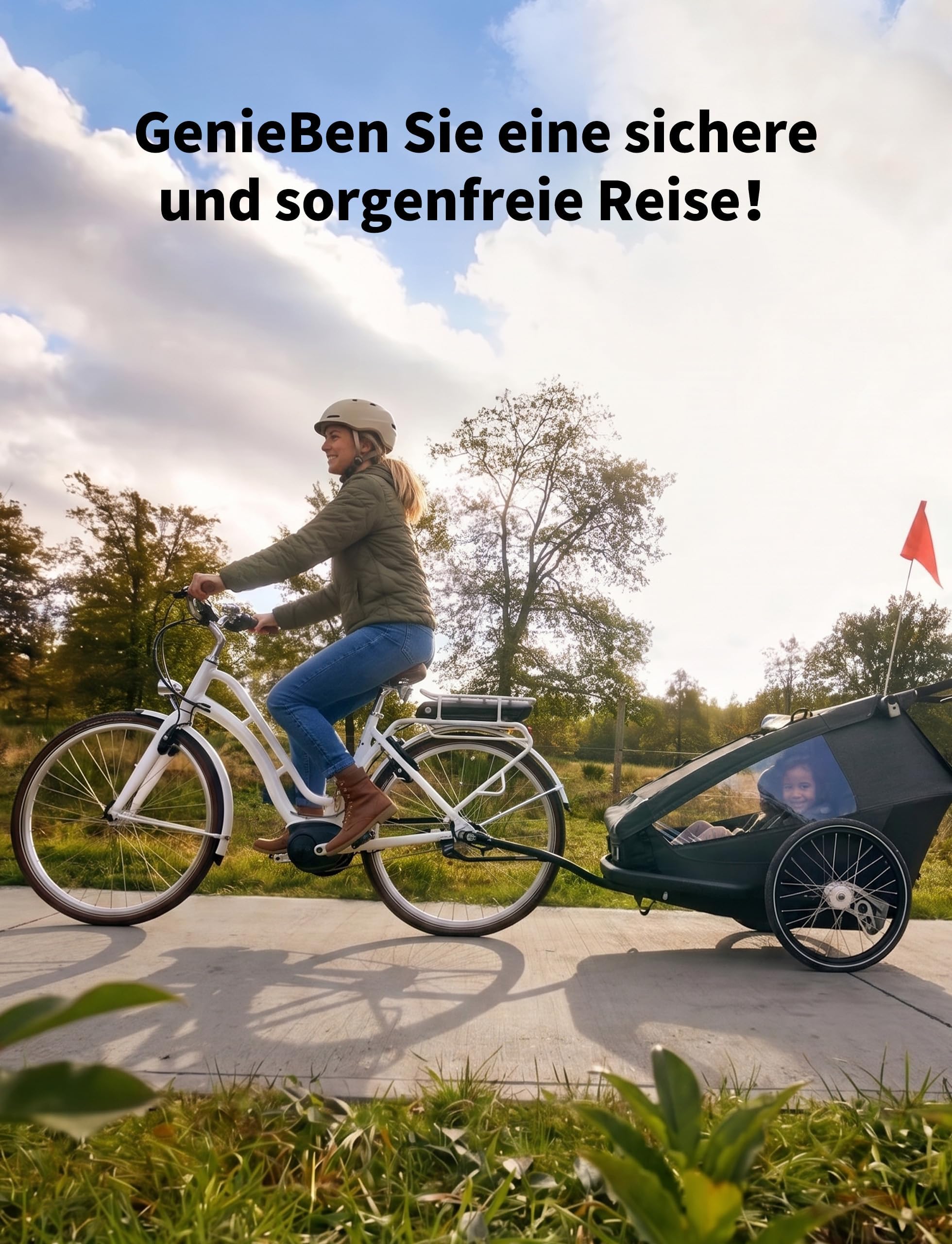 WildKids Steckachse für Fahrradanhänger M12 160-172 mm Steckachse, Einstellbare Schaftlänge, Steckachse kompatibel für Thule,Qeridoo,Croozer Fahrradanhängerkupplungen - Mit Anti-Rutsch-Muttern