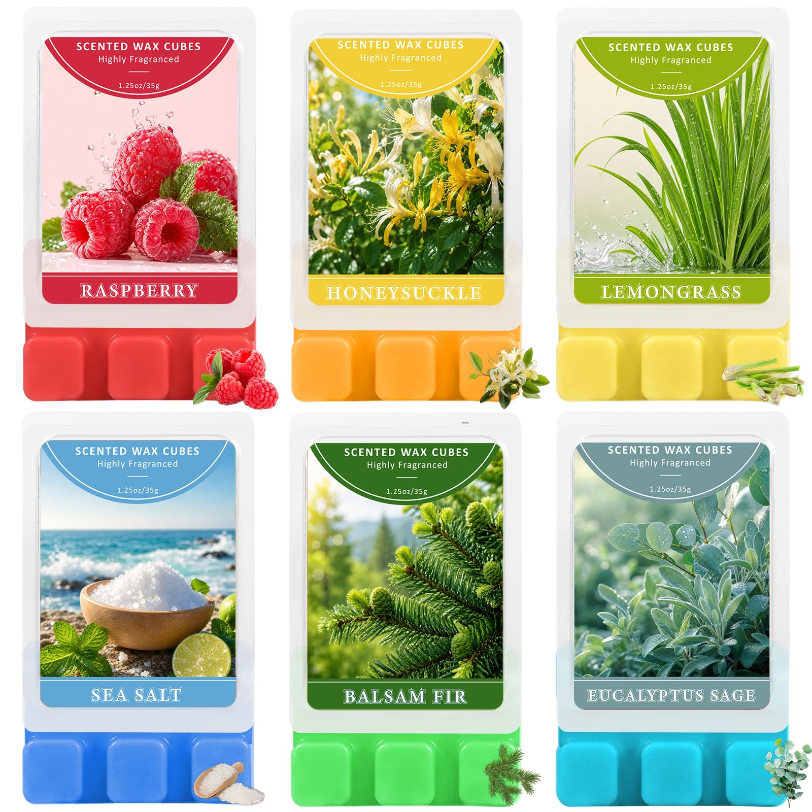 SCENTORINI Scented Wax Melts 6 Pack, Fresh Home Fragrance for Wax Warmers