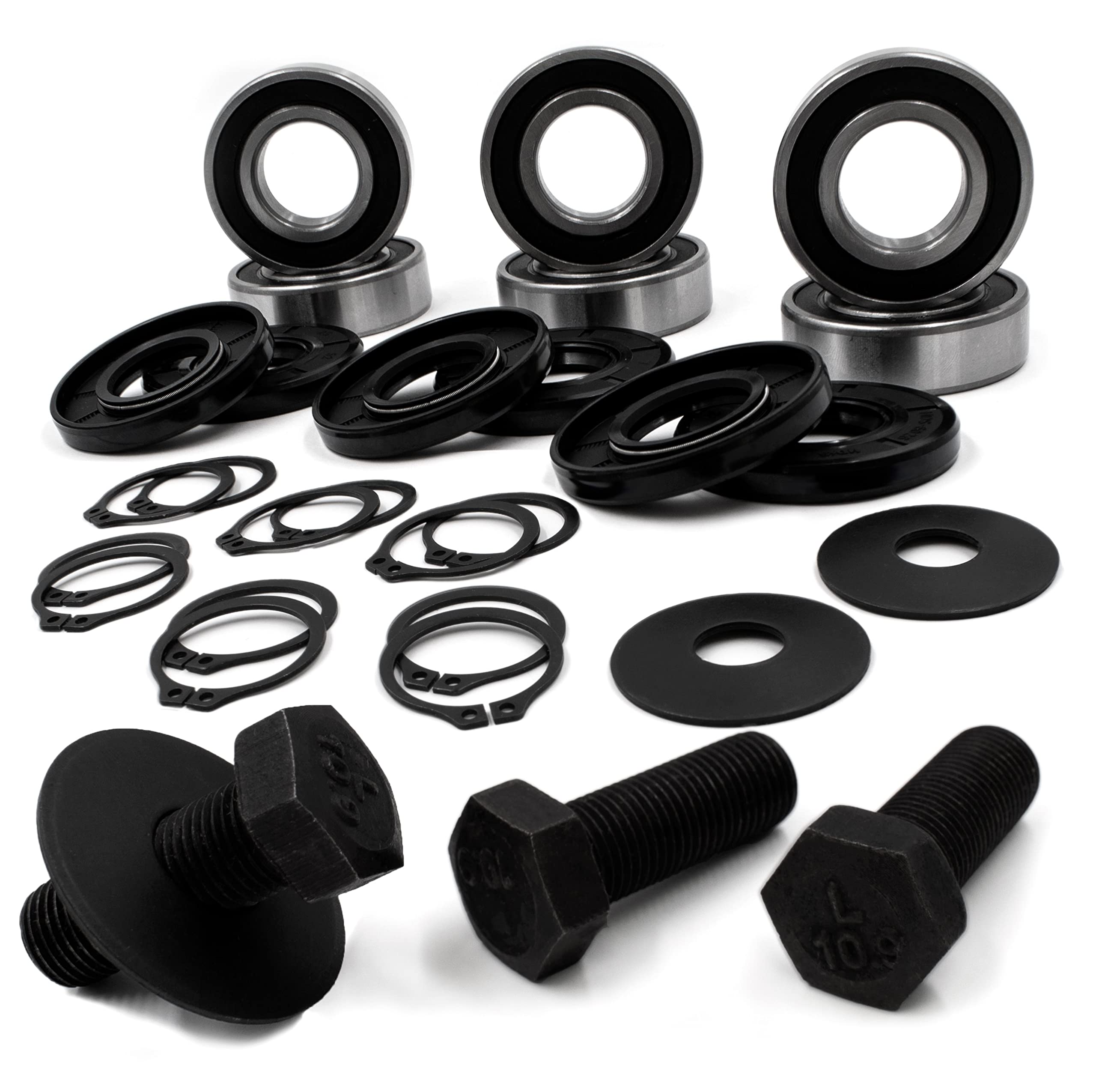 HD Switch -3 Kit- Spindle Bearing & Seal Rebuild Kit 555009 502300 502301 502303 155009 156026 5022310 06-229 21-023 fits King Kutter & Country Line FM5 FM6 CL075 FM48 FM60 FM72 RFM48 RFM60 RFM72 RSFM