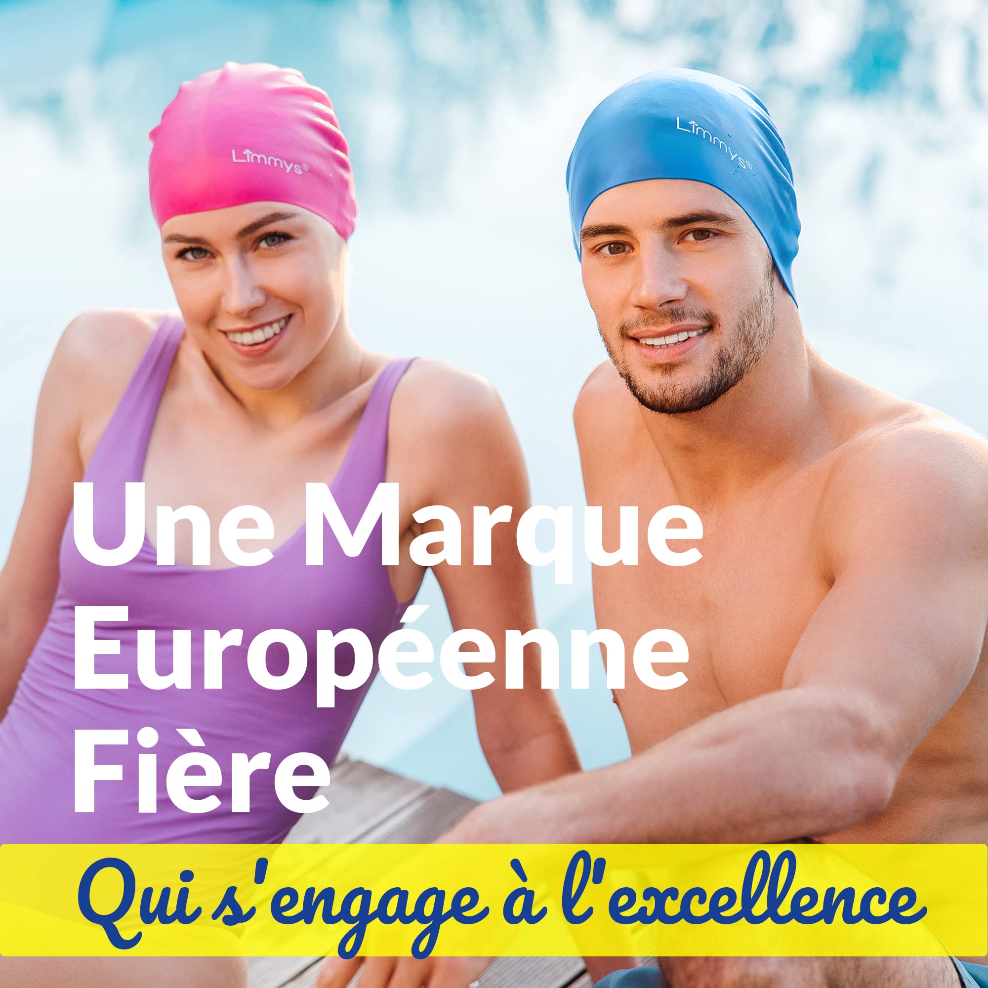 Limmys Bonnet de Natation en Silicone pour Adultes – Bonnet de Piscine Souple et Extensible pour Femme et Homme – Ajustement Confortable sans Pression, Résistant au Chlore, Silicone Durable Sans Latex
