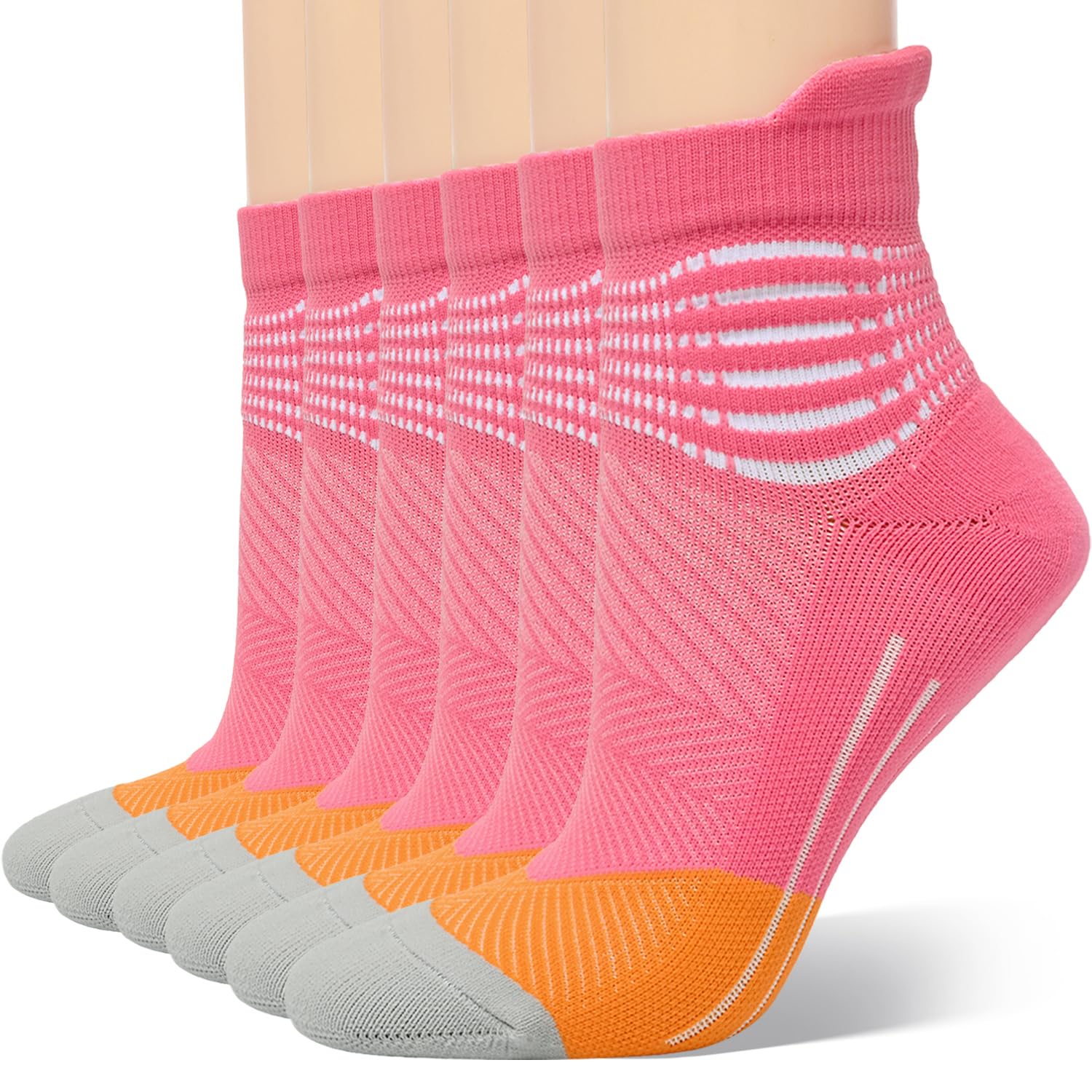 IRAMY Compression Ankle Support Socks Women Wicking Cushioned Athletic Plantar Fasciitis Relief 3/4/6 Pairs