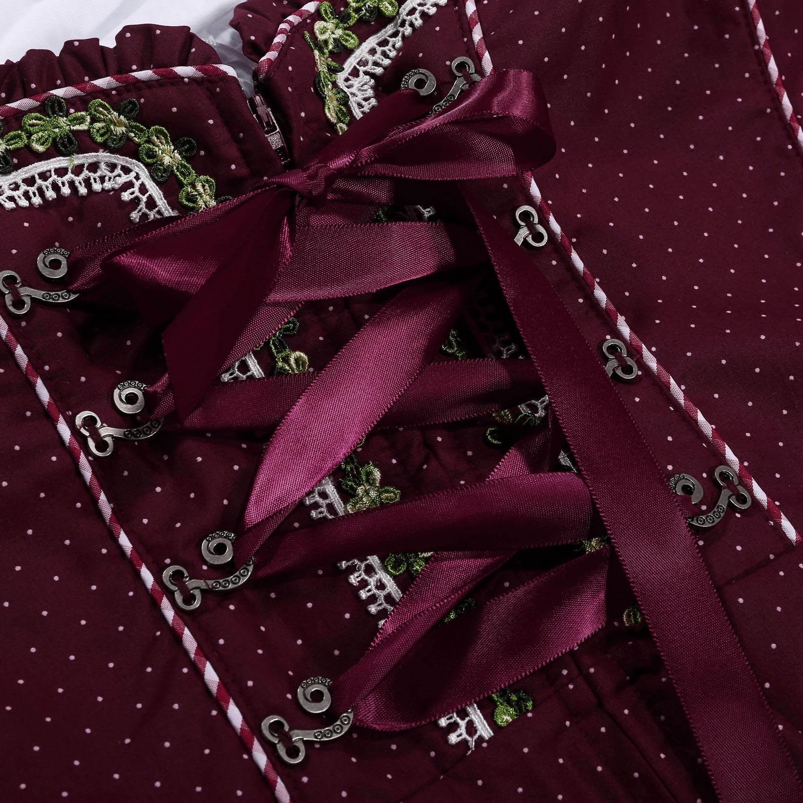 Generico Abito Tradizionale Dirndl da Donna, Costumi Tradizionali Bavaresi Camicetta e Grembiule Dirndl 3 Pezzi per Le Occasioni Speciali Dell'Oktoberfest, Halloween, Carnevale
