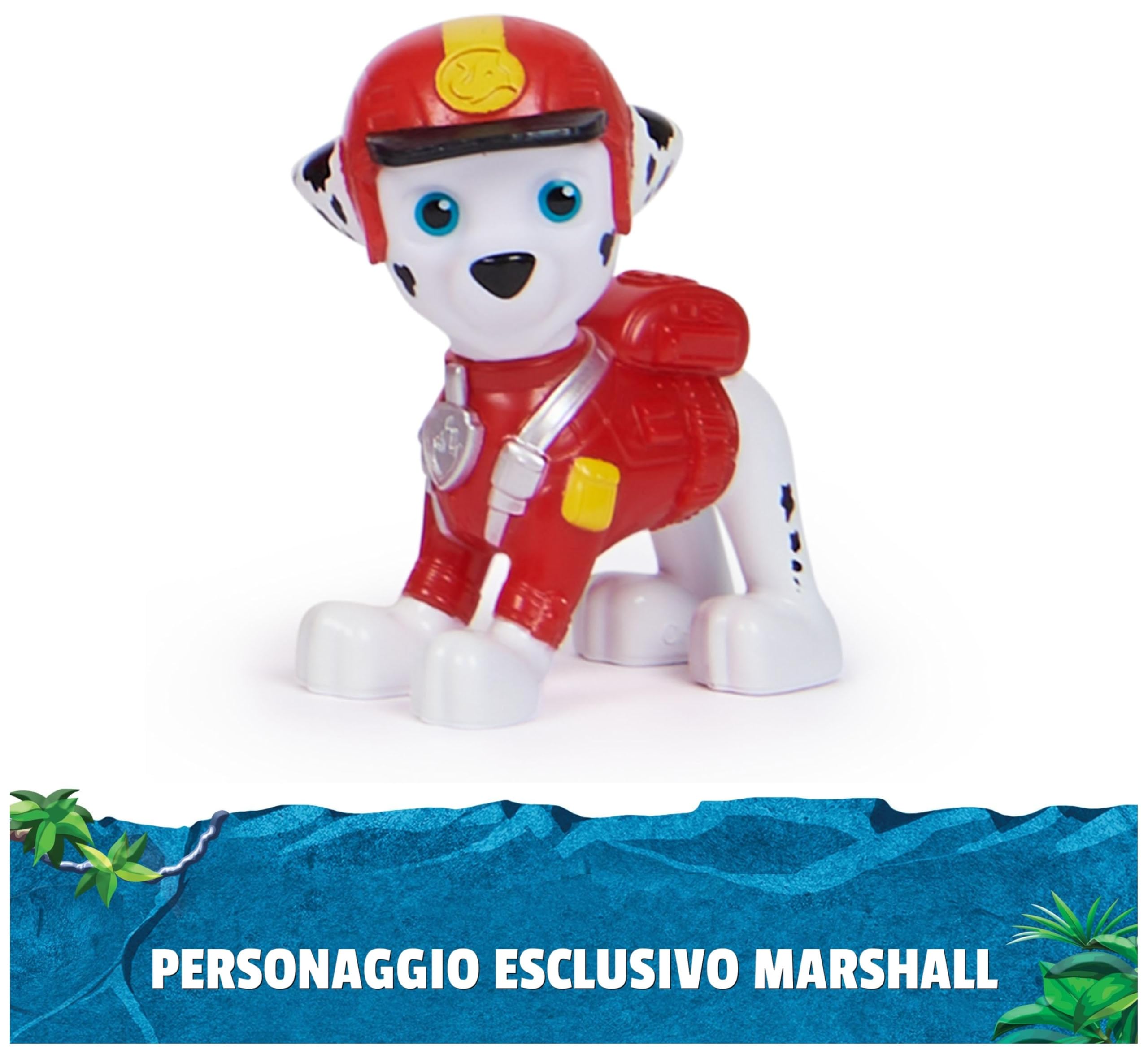 Paw Patrol Jungle Pups, Deluxe Elephant Vehicle di Marshall con lanciamissili, Camion Giocattolo con Action Figure, Giocattoli per Bambini e Bambine dai 3 Anni in su