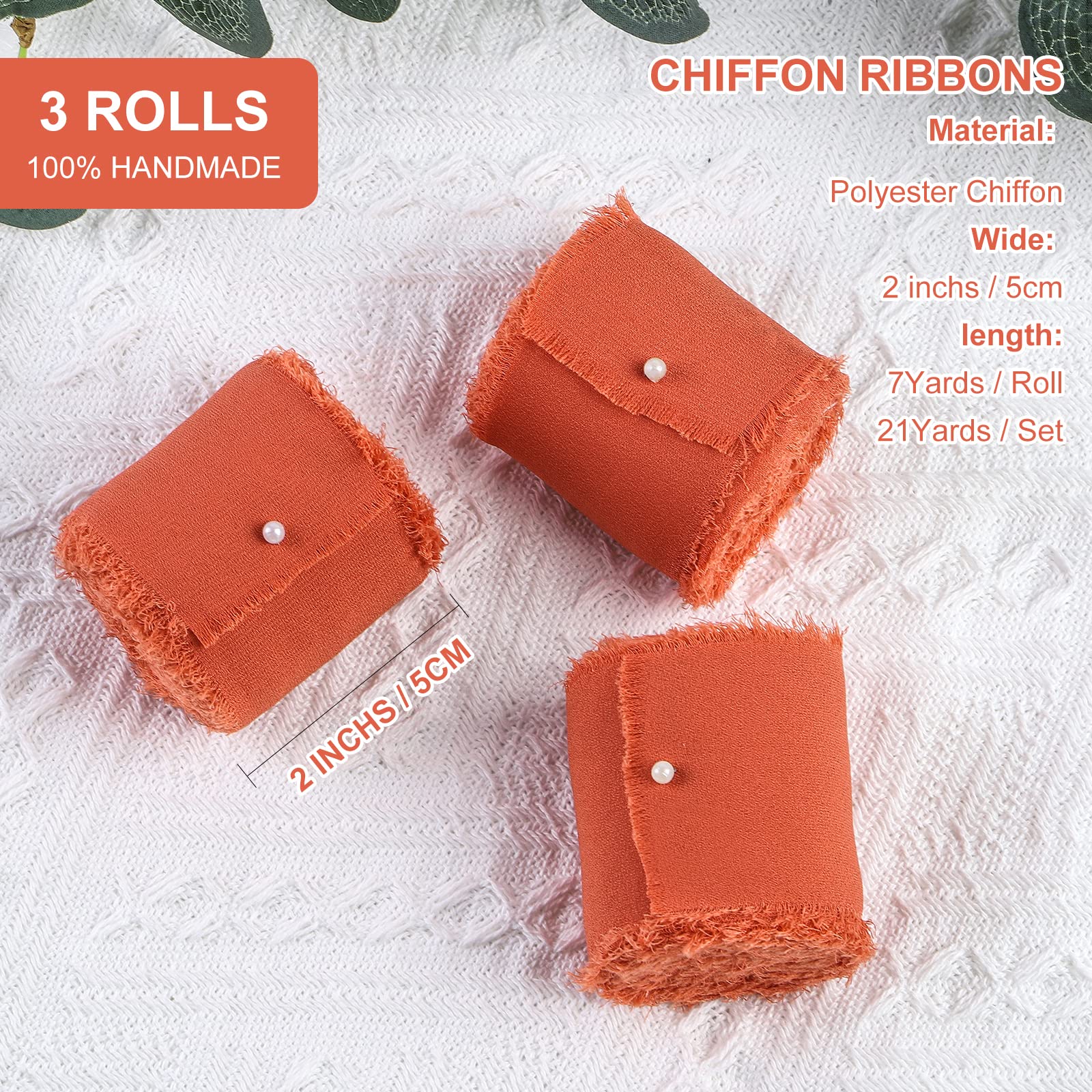 Waylipun Handmade Fringe Chiffon Ribbons - Image 2