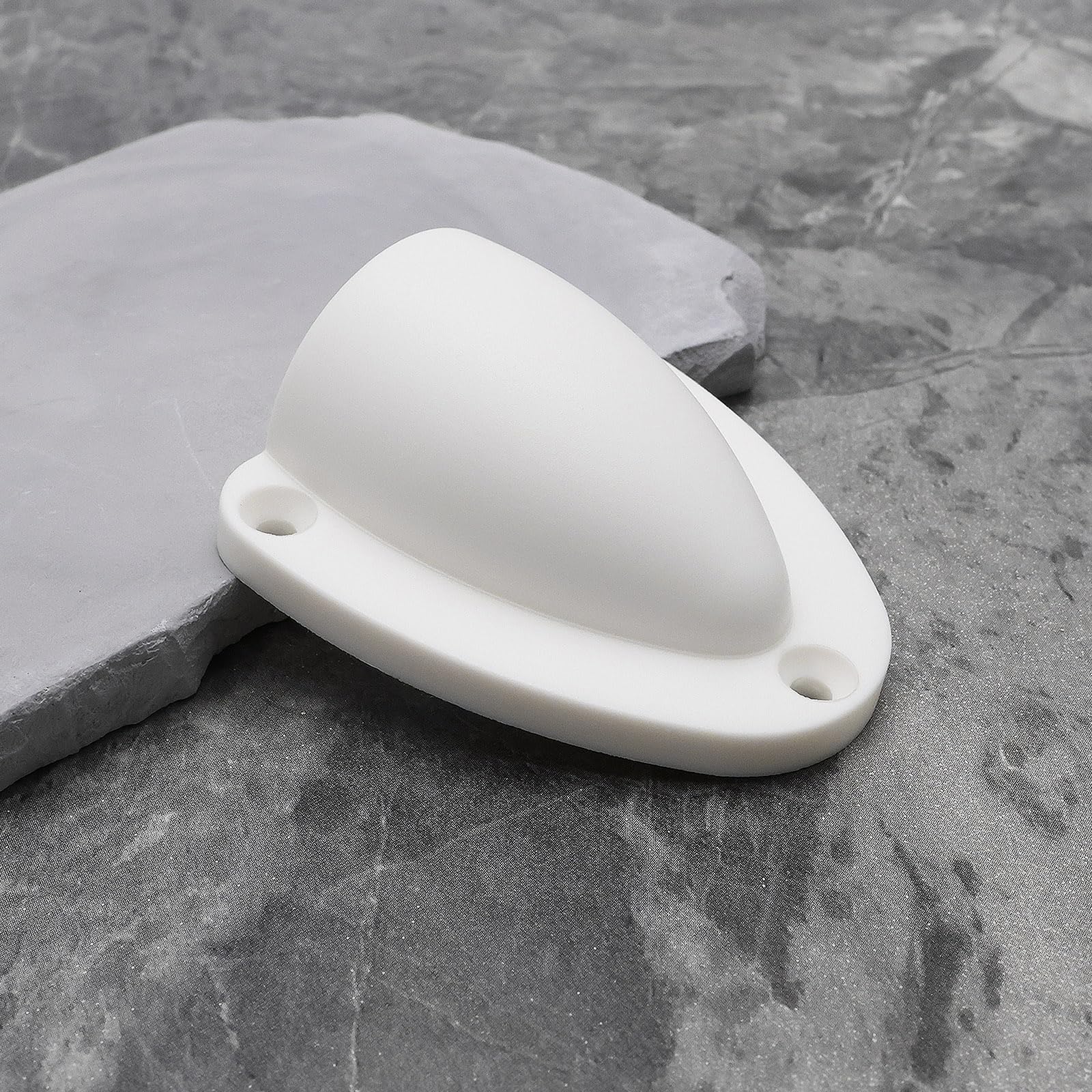 4 teilige Marine Entlüftungsabdeckung für Kabel Nylon Entlüftungsabdeckungen Clamshell Entlüftungsmuschel mit Schrauben für Yachten Boote Schiffe (Größe L/weiß)