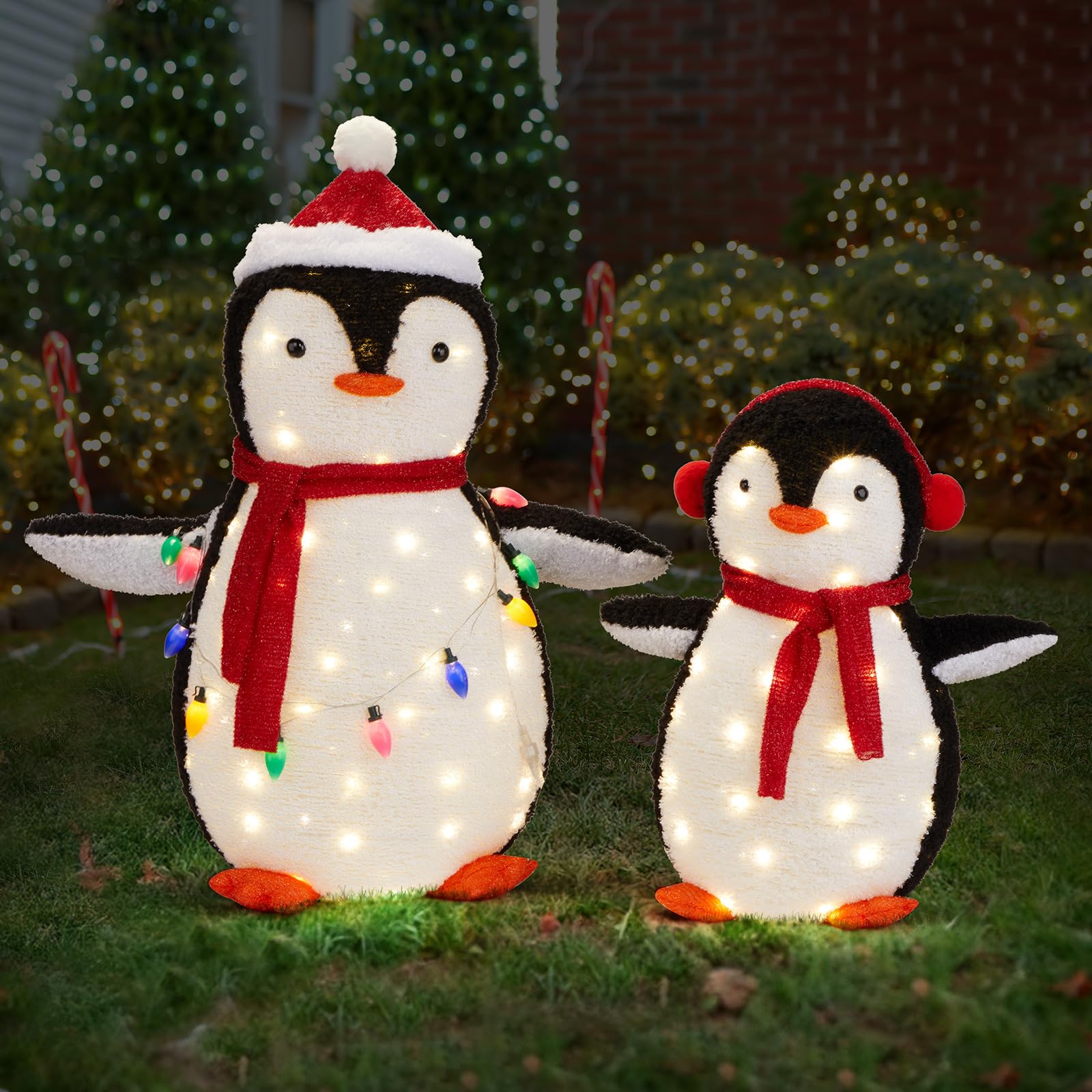 Outopee Christmas Lighted Penguin Set Decoration with 150 LED Lights โ image 1