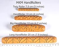 Vista 4 de MKM Pottery Tools Rodillos de mano grandes de madera para arcilla (BHR-01 Diagonal Basketweave)