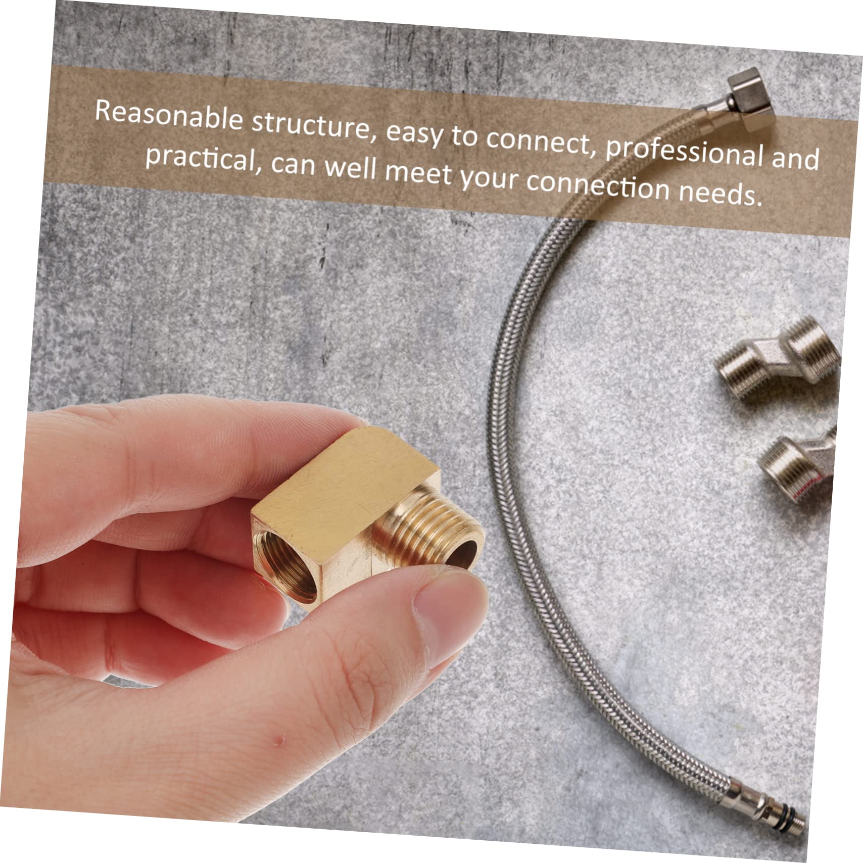 PRETYZOOM 2sets Brass Elbow Adapter High-temperature Resistant Elbow Fitting Sealed Connector for Safety 4pcs*2