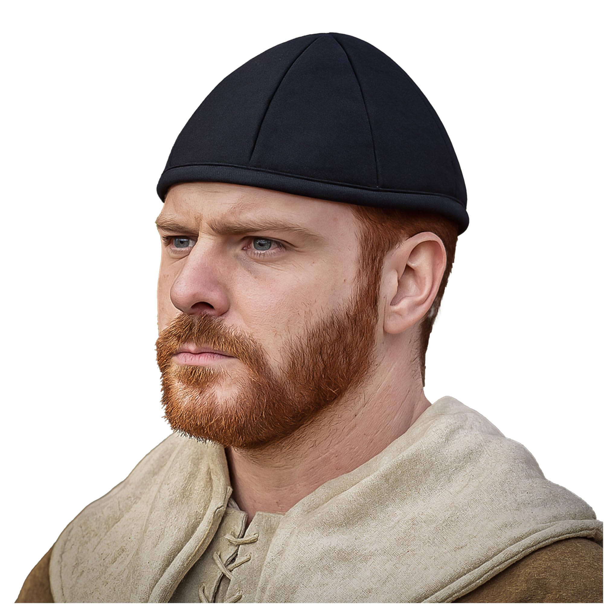 Lord of Battles Medieval Quilted Handmade Cotton Padded Arming Cap Armor Protection Chainmail, L