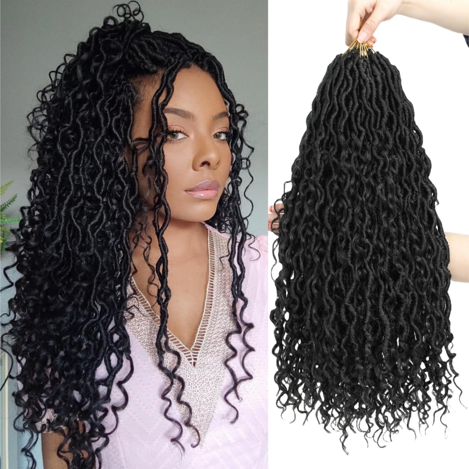 Amazon.com : 8 Packs 18 inch Curly Crochet Hair for Black Women Water ...