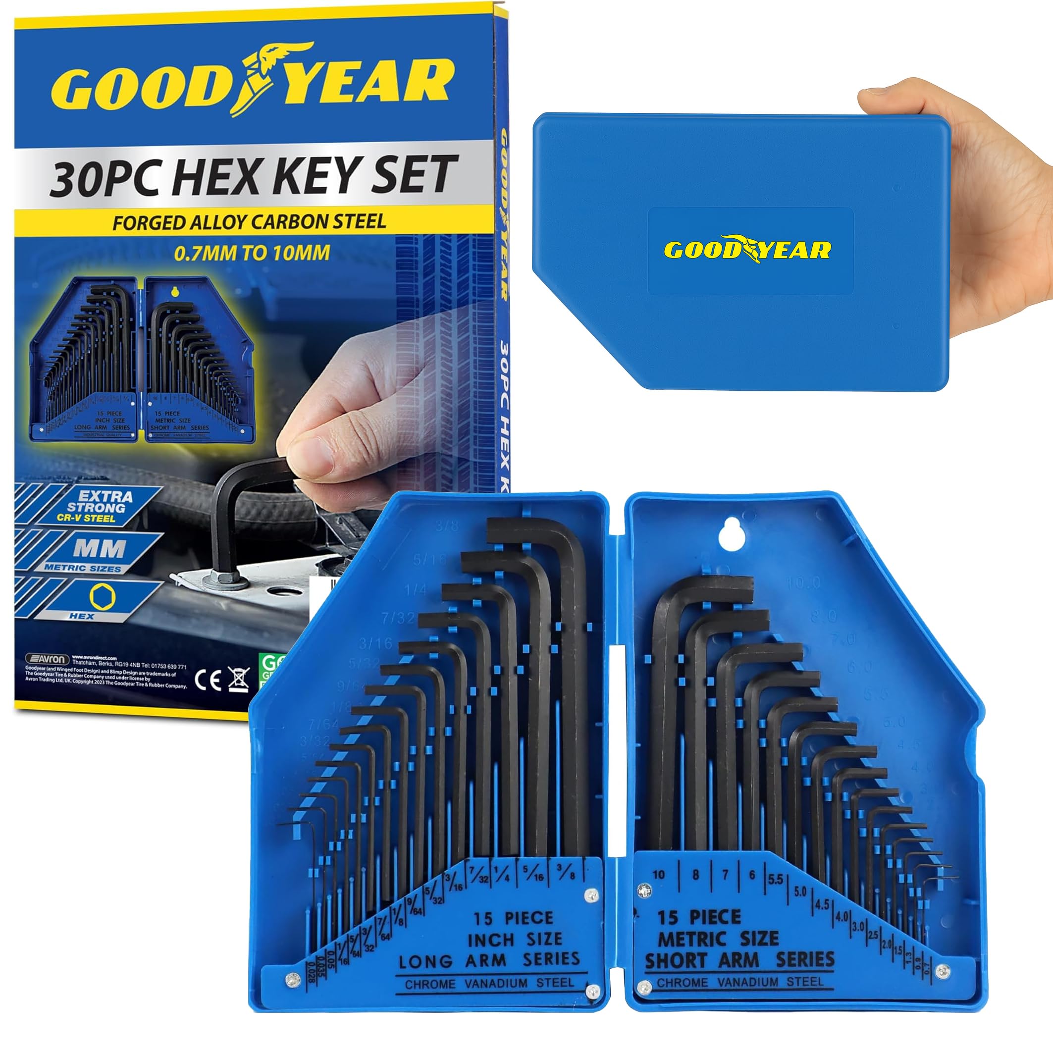 Vivo Goodyear 30Pc Metric & Imperial Hex Allen Key Set from B&Q