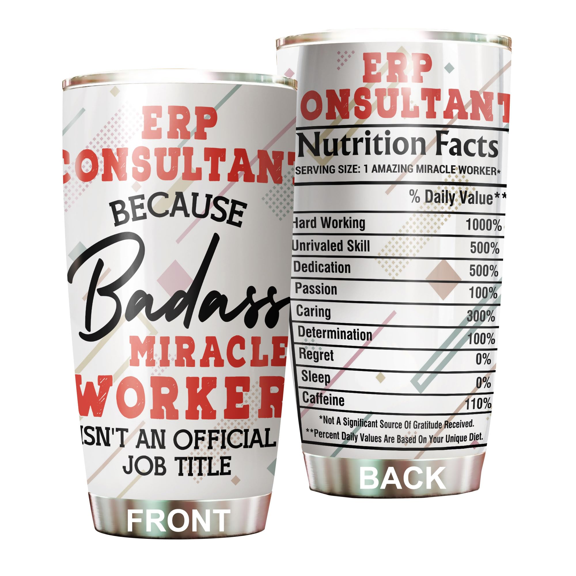 MEDROC Miracle Worker Nutrition Facts ERP Consultant Tumbler ...