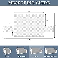 Vista 6 de ISSUNTEX Fundas de Sofá de Doble Protección 100% Impermeables para Sala de Estar, Fundas de Sofá para Sofá de 3 Cojines, Protector de Muebles