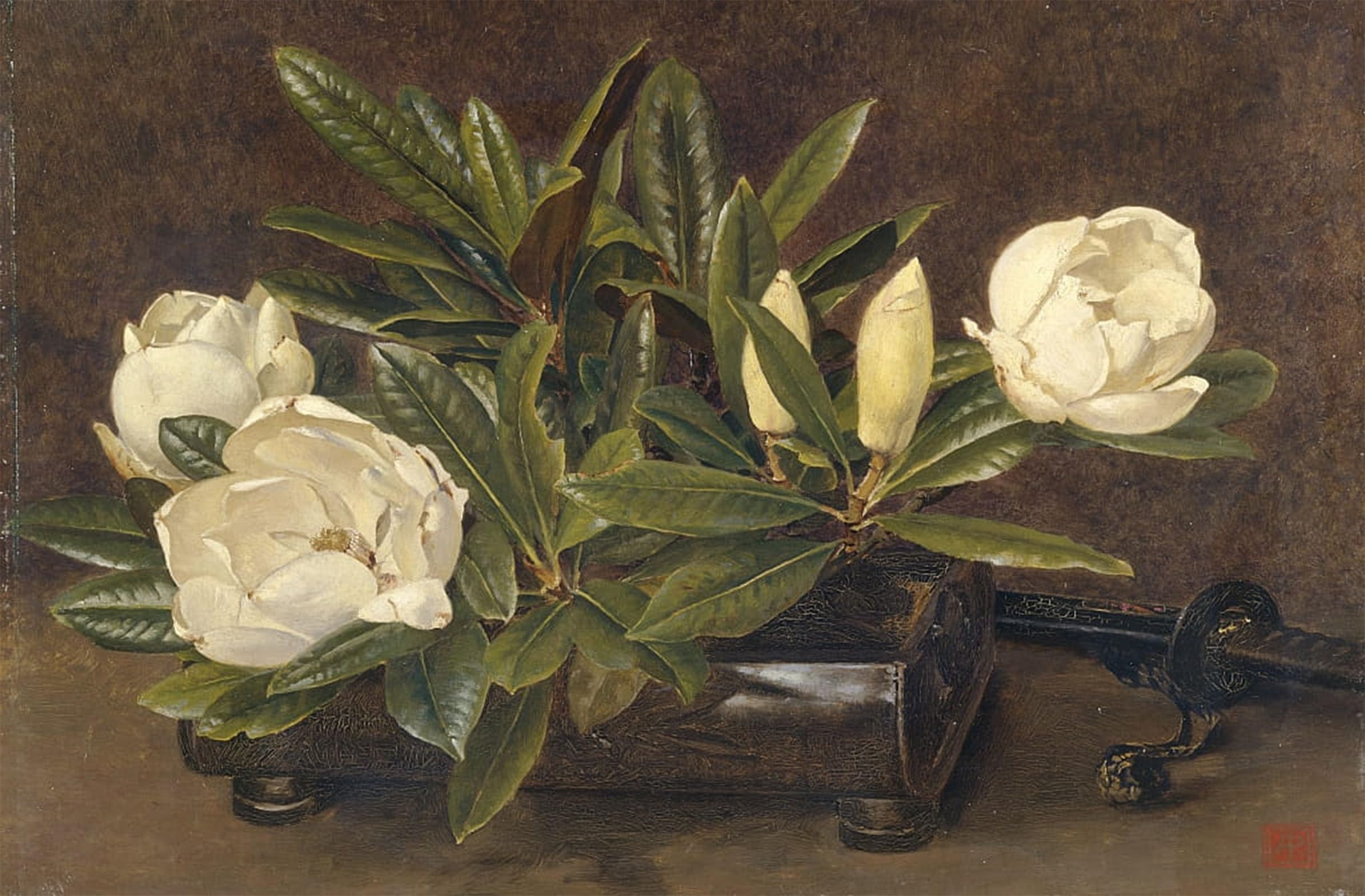 POSTERIIk Famous Modern Artwork Art Mural Magnolias by Alfred William Parsons Oil Paintings Pictures for Home Decor 60x90cm