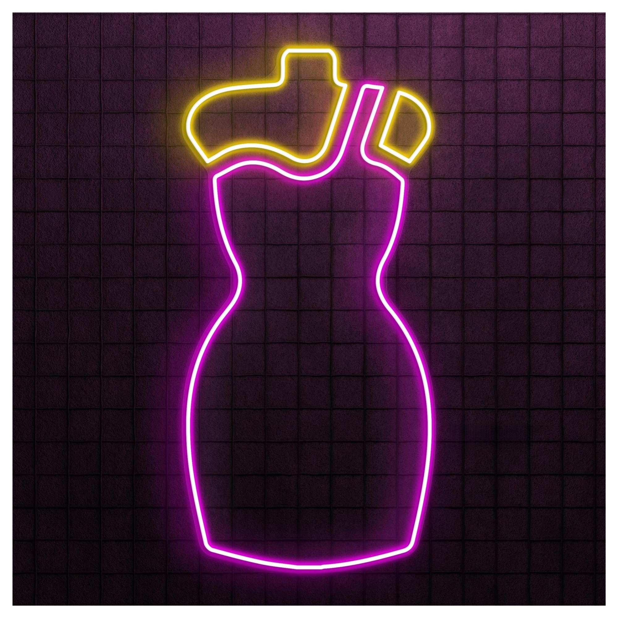 Hanging Art Neon Signs Dress Form Neon Sign, Suitable For Shop Display Decor With Brightness Adjustable 50cm