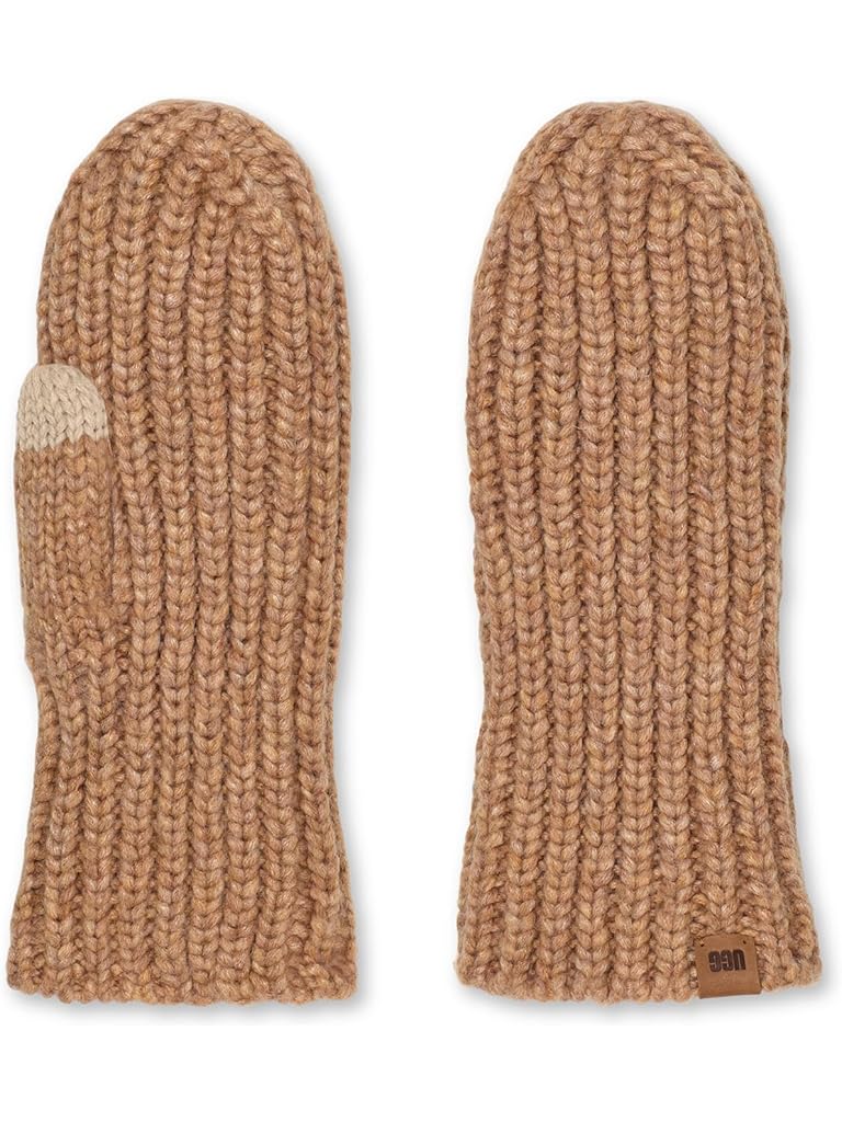 Tan UGG Chunky Rib Mitten