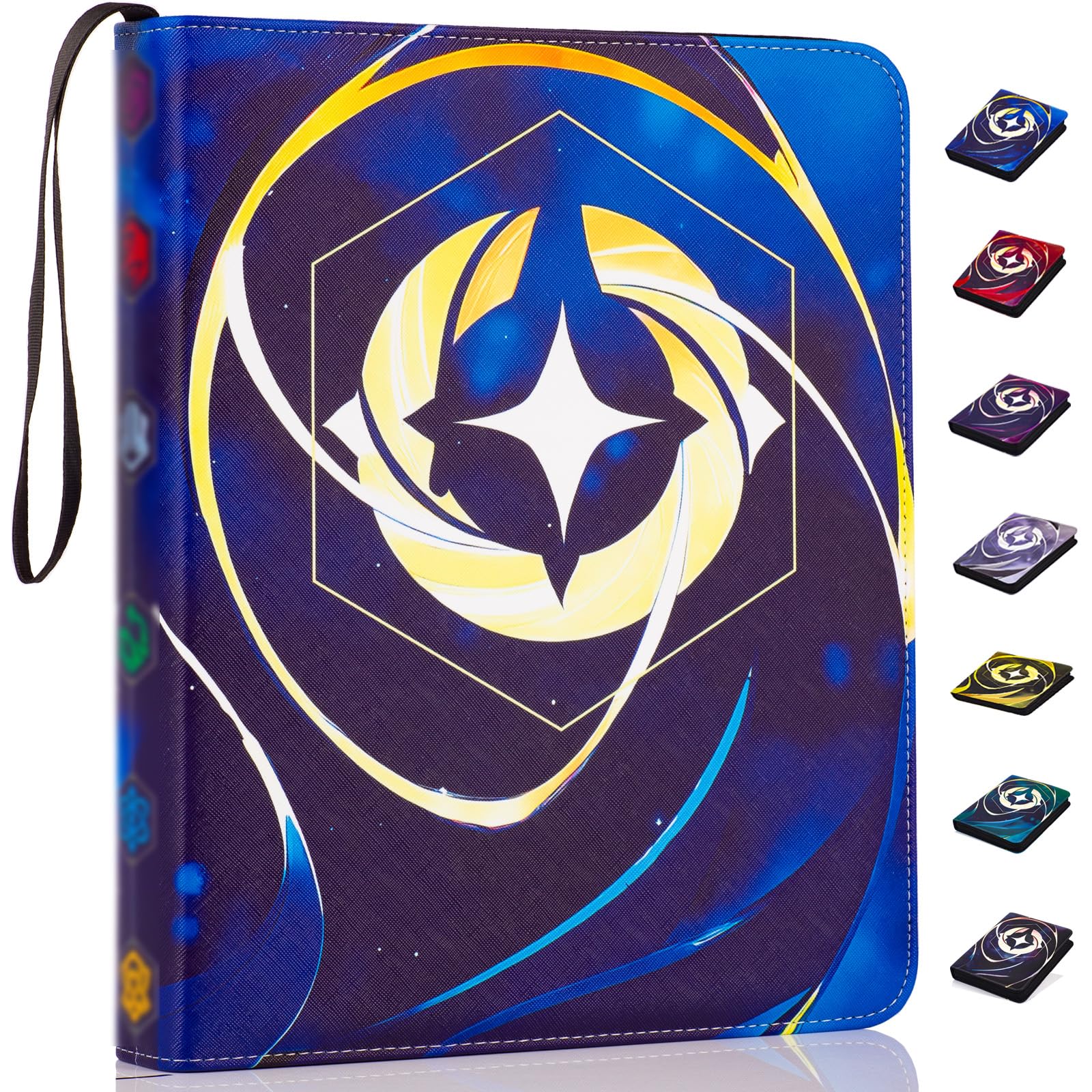 Carpeta para tarjetas Lorcana, álbum de tarjetas coleccionables de 990 bolsillos, 3 anillas, compatible con tarjetas Lorcana, tarjetas TCG y otras tarjetas de juego, color azul