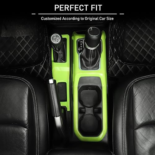 Vista 62 de JeCar Cubierta de panel para palanca de cambios de palanca de cambios de consola central para Jeep Wrangler JL JLU Gladiator JT 2018-2025+ Textura