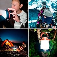 Vista 2 de Solar Camping Lantern - LED Lanterns for Power Outages, Camping Lights, Emergency Flashlight - Collapsible Lamp, Rechargeable W/ Solar or Plug