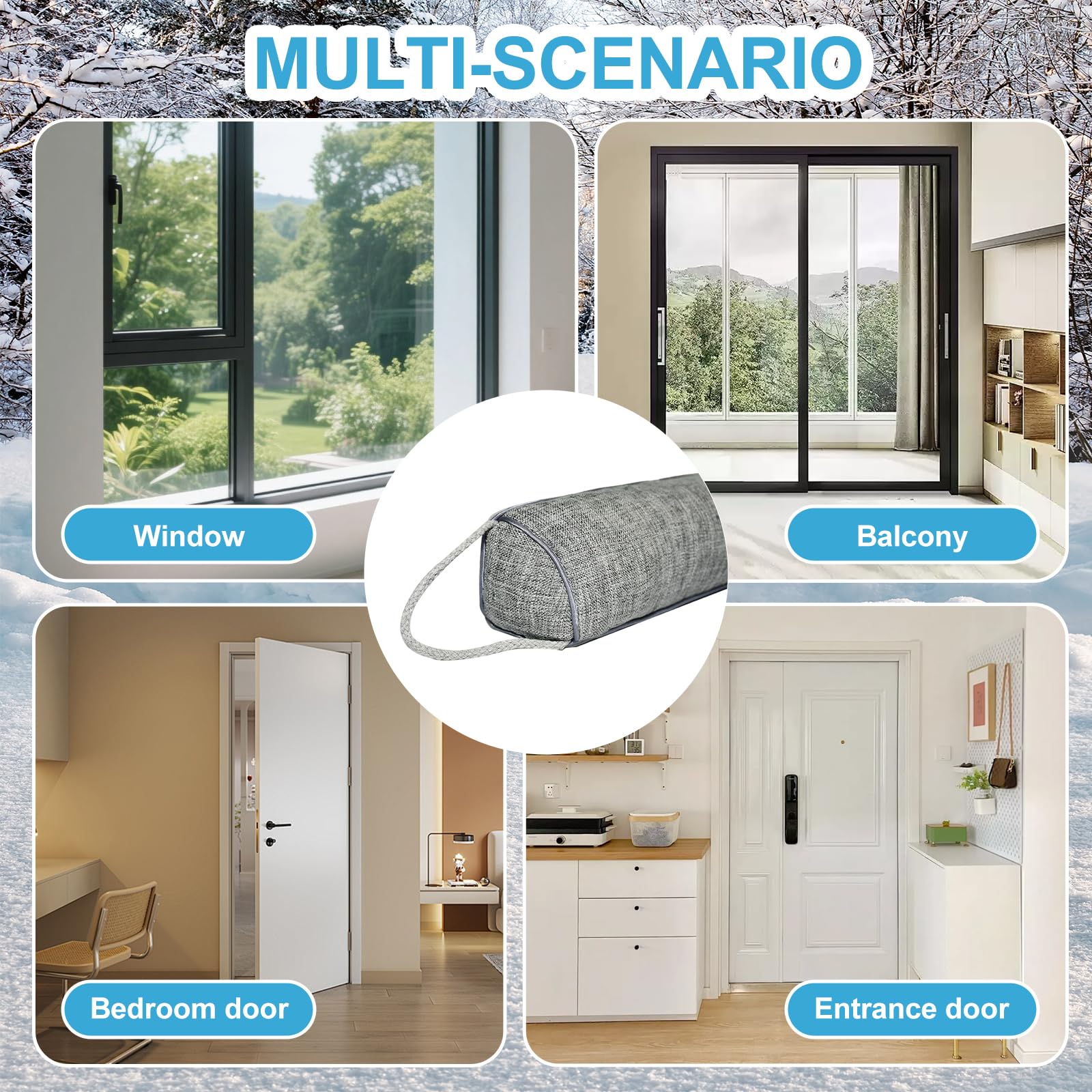 Burlete para puertas de 92 cm, resistente cortavientos, burlete para puerta, aislamiento acústico de puertas y ventanas, protección térmica, tope para puerta de casa, tope para el frío, junta pesada