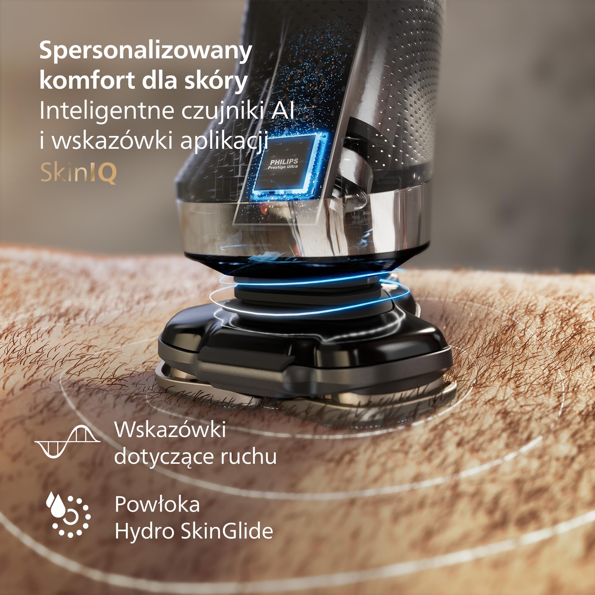 Philips Shaver i9000, golarka elektryczna do golenia na mokro i na sucho, z technologią Skin IQ, systemem Triple Lift & Cut, 360-obrotowymi podwójnymi precyzyjnymi ostrzami SteelPrecision, X9002/30