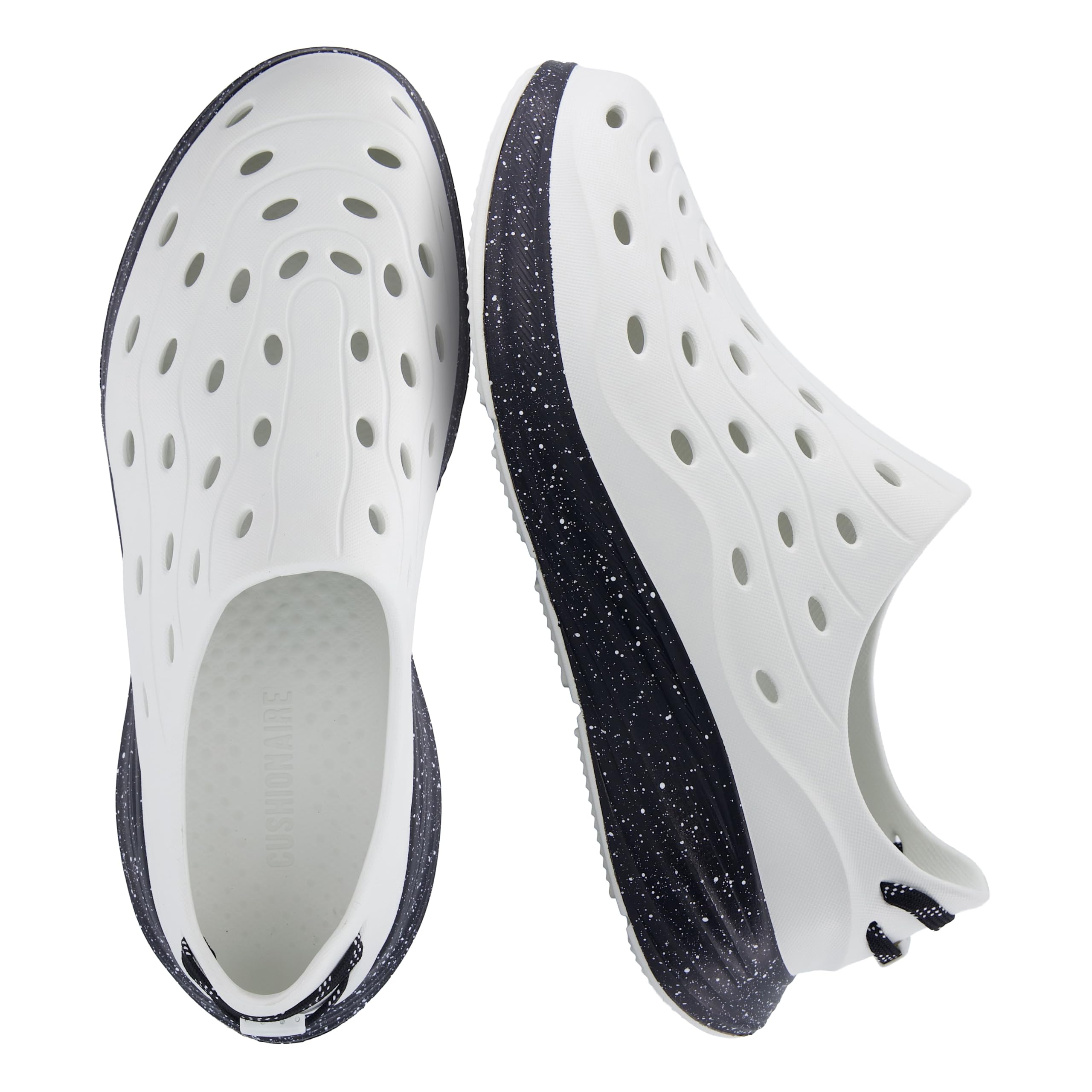 CUSHIONAIRE Fuel EVA Recovery Shoes for Men, Lightweight Slip On Waterproof Sneaker Clogs with Cushioned Footbed and Ventilated Design