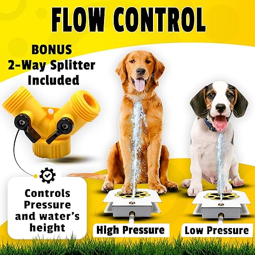 Miniatura 3 de Fuente de agua para perros al aire libre, con patas de aspersor activadas, dispensador de mascotas potable, proporciona agua fresca, resistente,