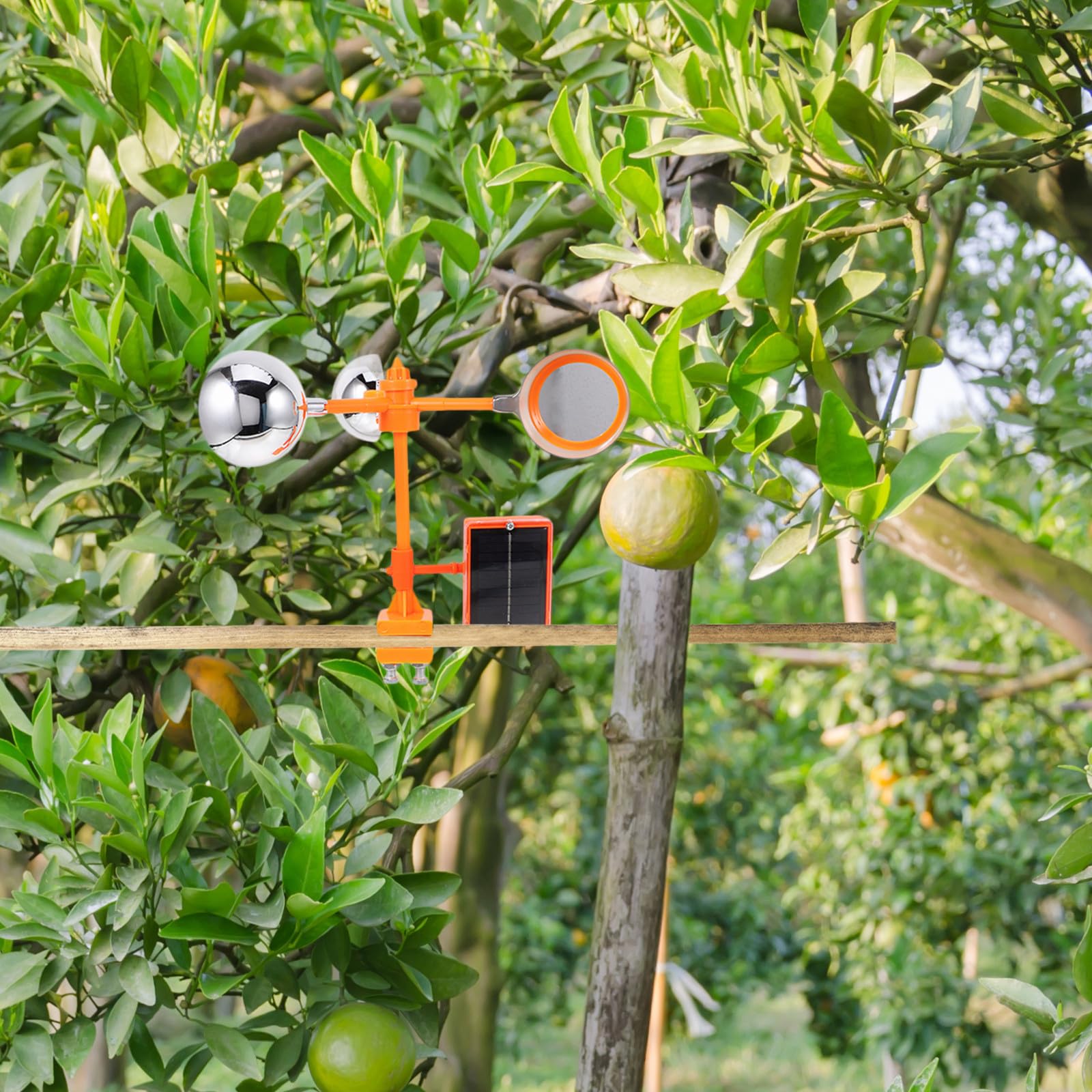 ifundom Disuasor de Pájaros Solar Reflector Giratorio y Altavoz, Protección para Jardín y Huerto, Resistente al Viento, para Exteriores, 1, Ahuyentador Ecológico para Aves